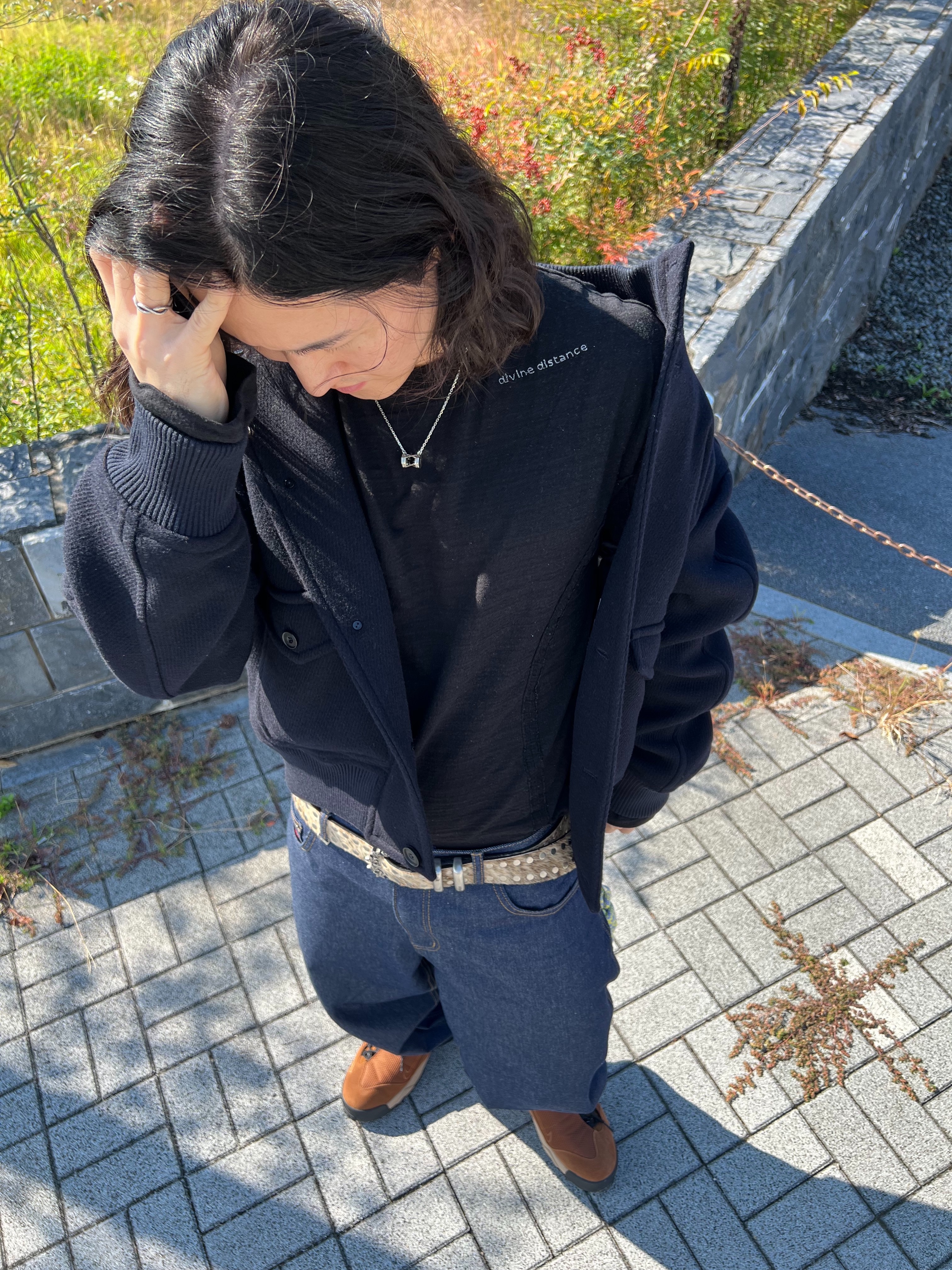 Nike x Sacai Magmascape SP Pecan 착용 스타일 - 2