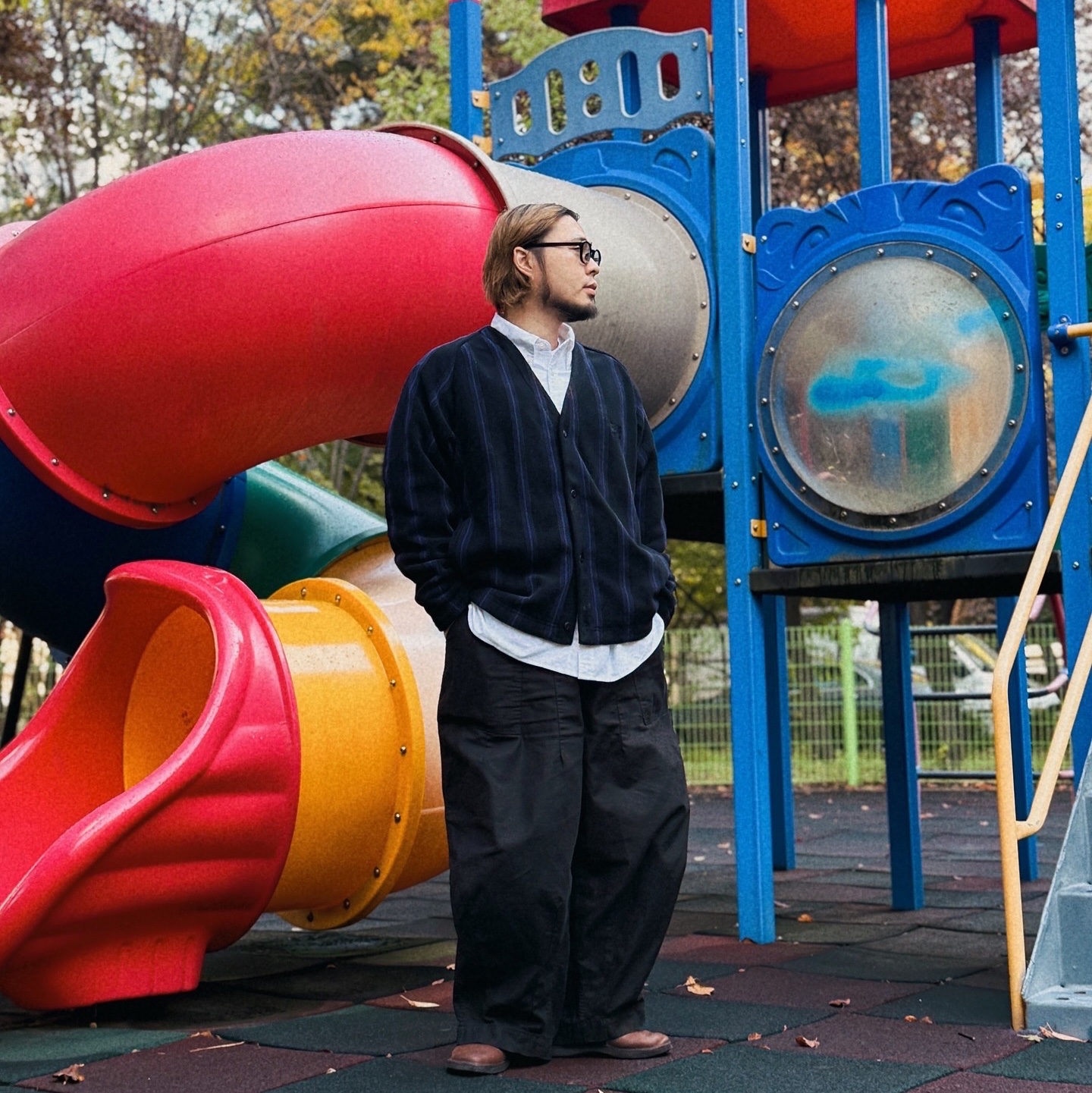 Uniqlo x Needles Fleece Oversized Cardigan Black - KR, Uniqlo x Needles Fleece Wide Pants Black - KR 착용 스타일 - 6