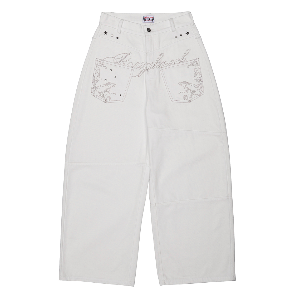 러프넥 백 플레어 커브드 팬츠 화이트(Roughneck Backflare Curved Pants White)