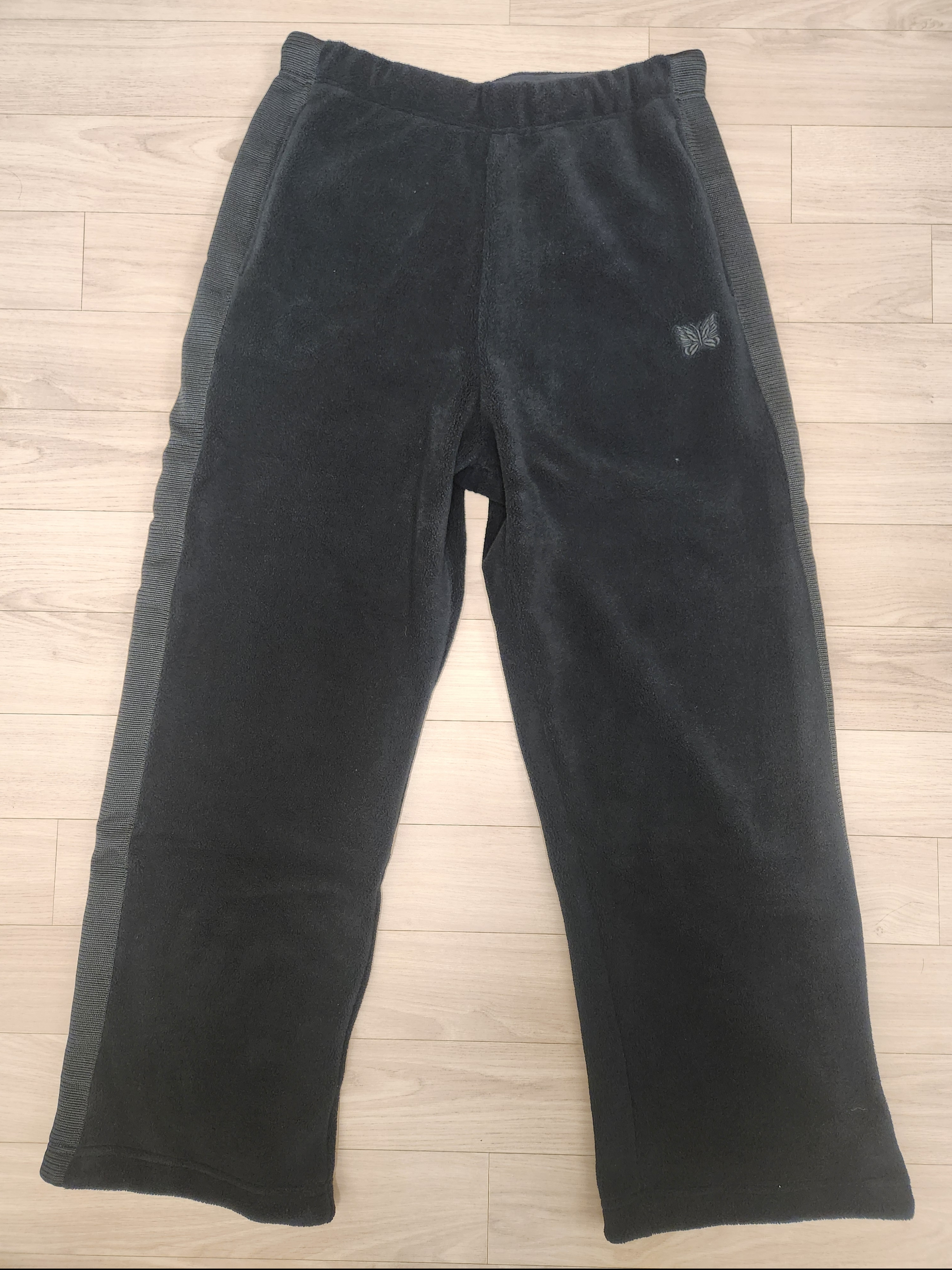 Uniqlo x Needles Fleece Wide Pants Black - KR 착용 스타일 - 1