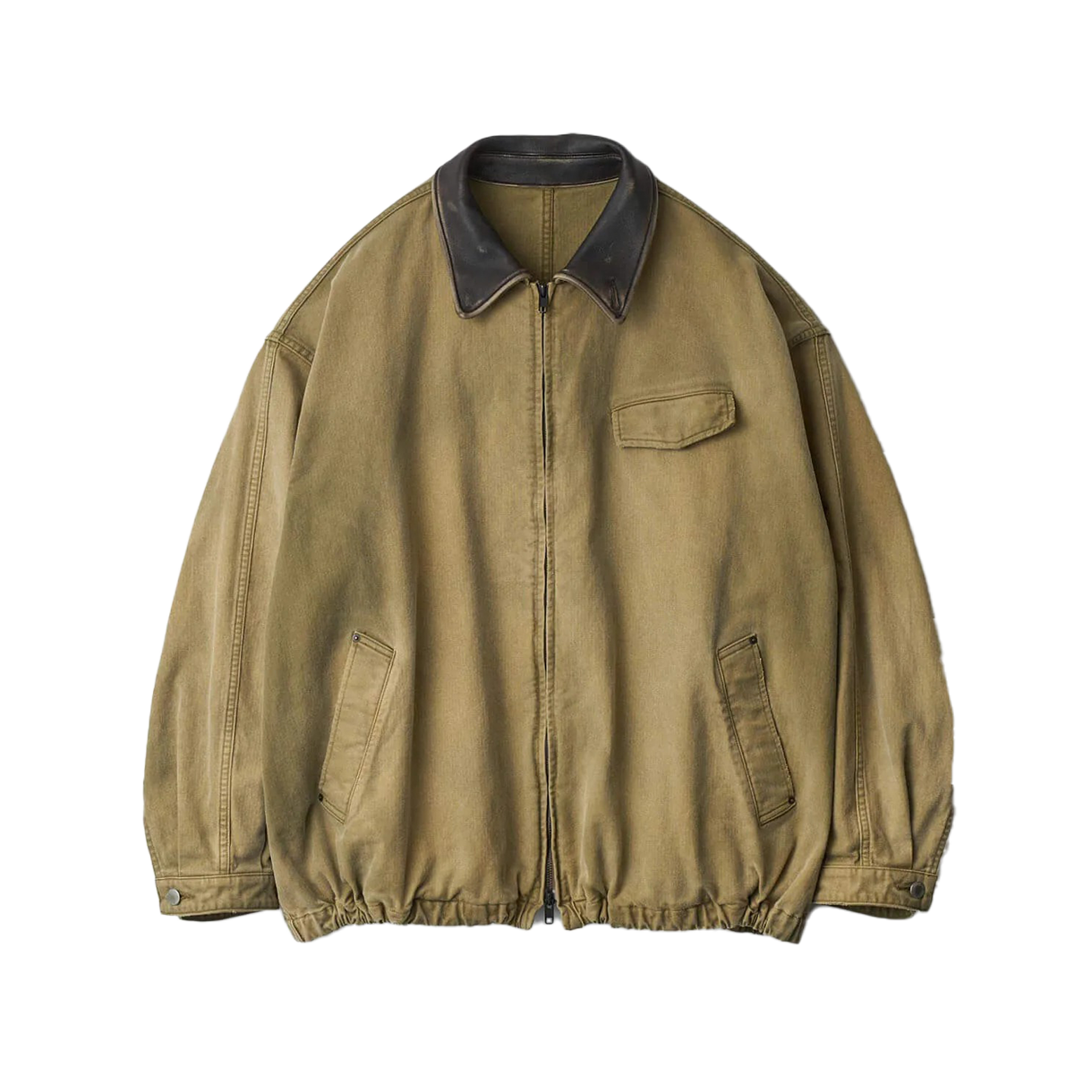 슈타인 설퍼 다이드 윕 코드 빈티지 집 자켓 카키 - 25FW(ssstein Sulfur Dyed Whip Cord Vintage Zip Jacket Khaki - 25FW)