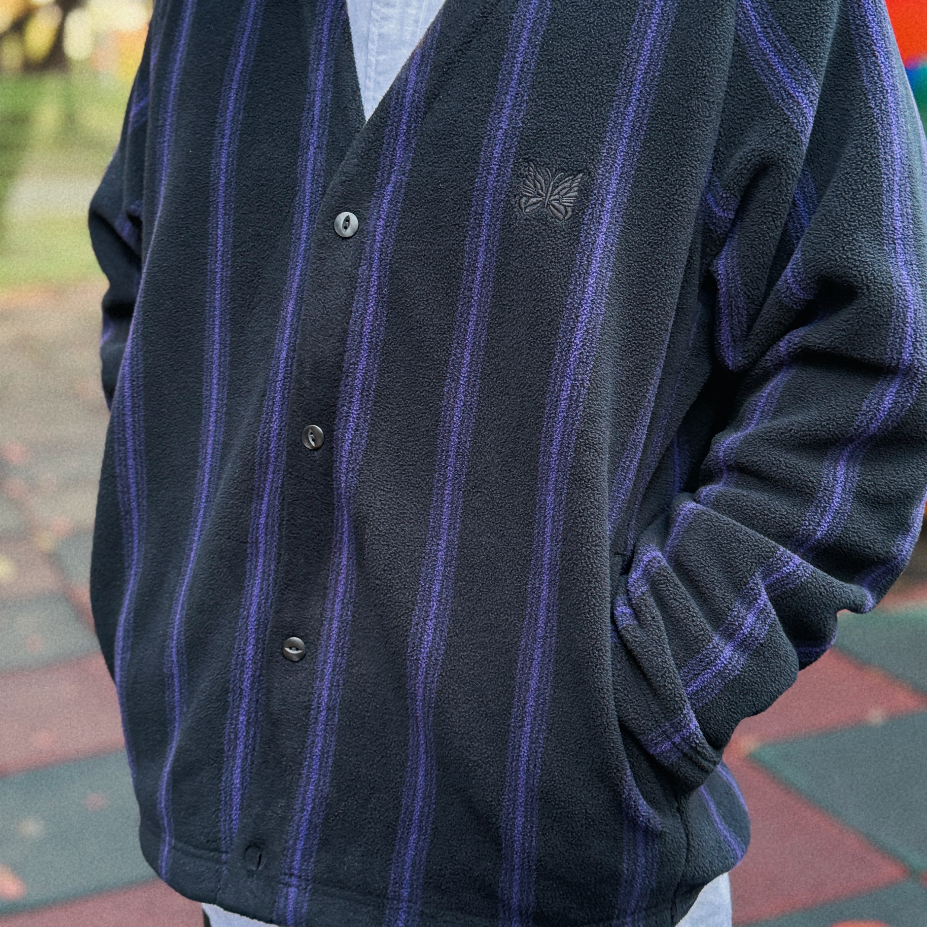 Uniqlo x Needles Fleece Oversized Cardigan Black - KR, Uniqlo x Needles Fleece Wide Pants Black - KR 착용 스타일 - 7