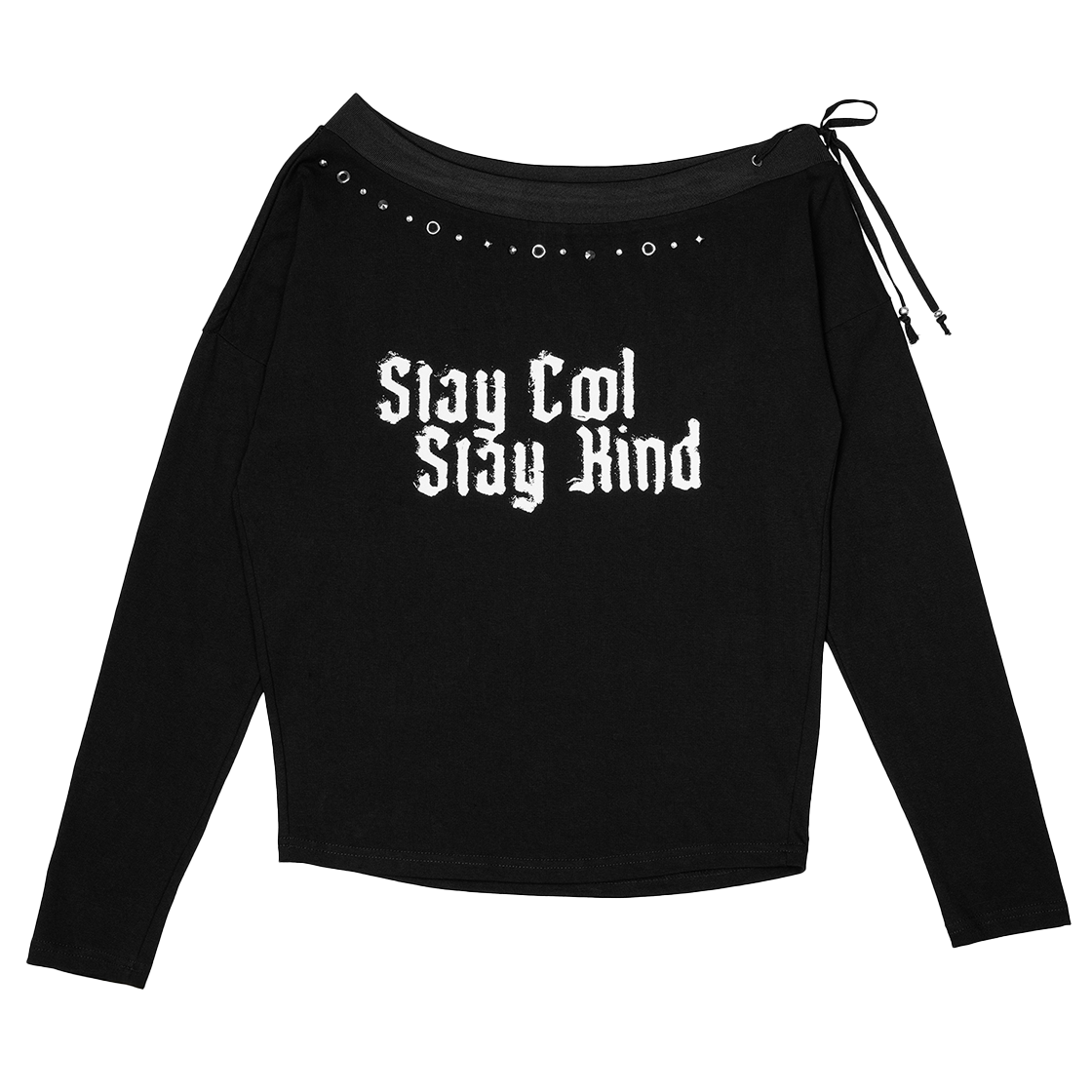 러프넥 슬레이 오프숄더 탑 블랙(Roughneck Slay Off-Sholder Top Black)