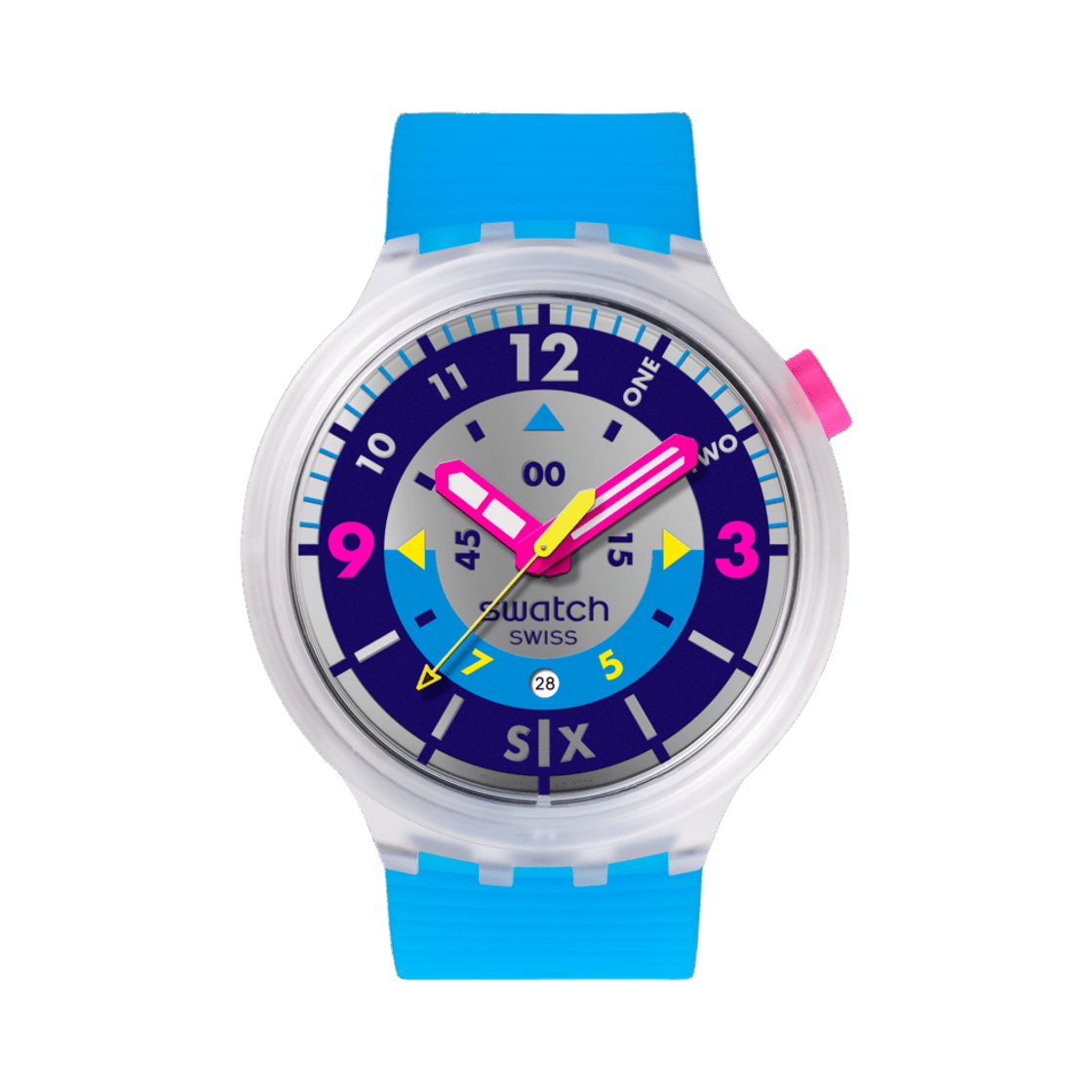 스와치 네온 히엘로 47mm 쿼츠 매트 블루(Swatch Neon Hielo 47mm Quartz Matte Blue) - 1