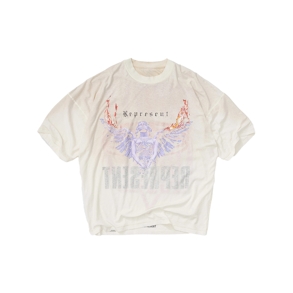 리프레젠트 리빙 레거시 티셔츠 워시드 에크루 - 25FW(Represent Living Legacy T-Shirt Washed Ecru - 25FW)