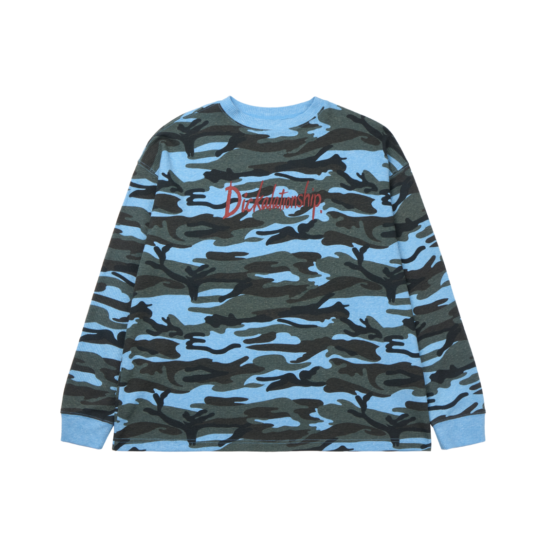 에모스탠스클럽 카모플라쥬 와플 롱슬리브 티셔츠 블루(emostanceclub Camouflage Waffle Long Sleeve T-Shirt Blue)
