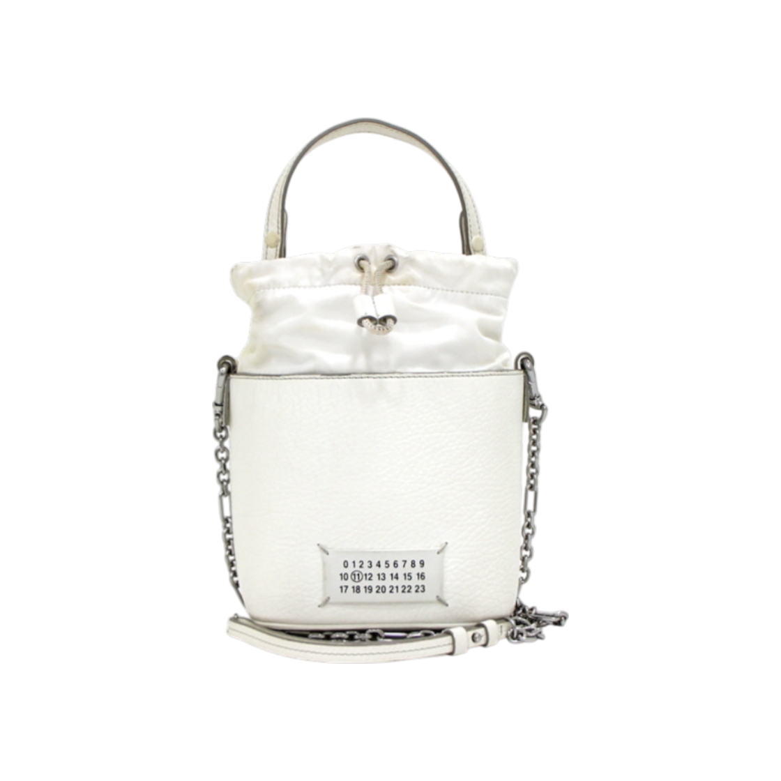 ITTKDFU9O9VL Maison Margiela 5AC Chain White Bucket Tote & Shoulder Bag