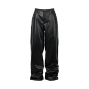 emostanceclub Leather Panel Half and Half Denim Indigo