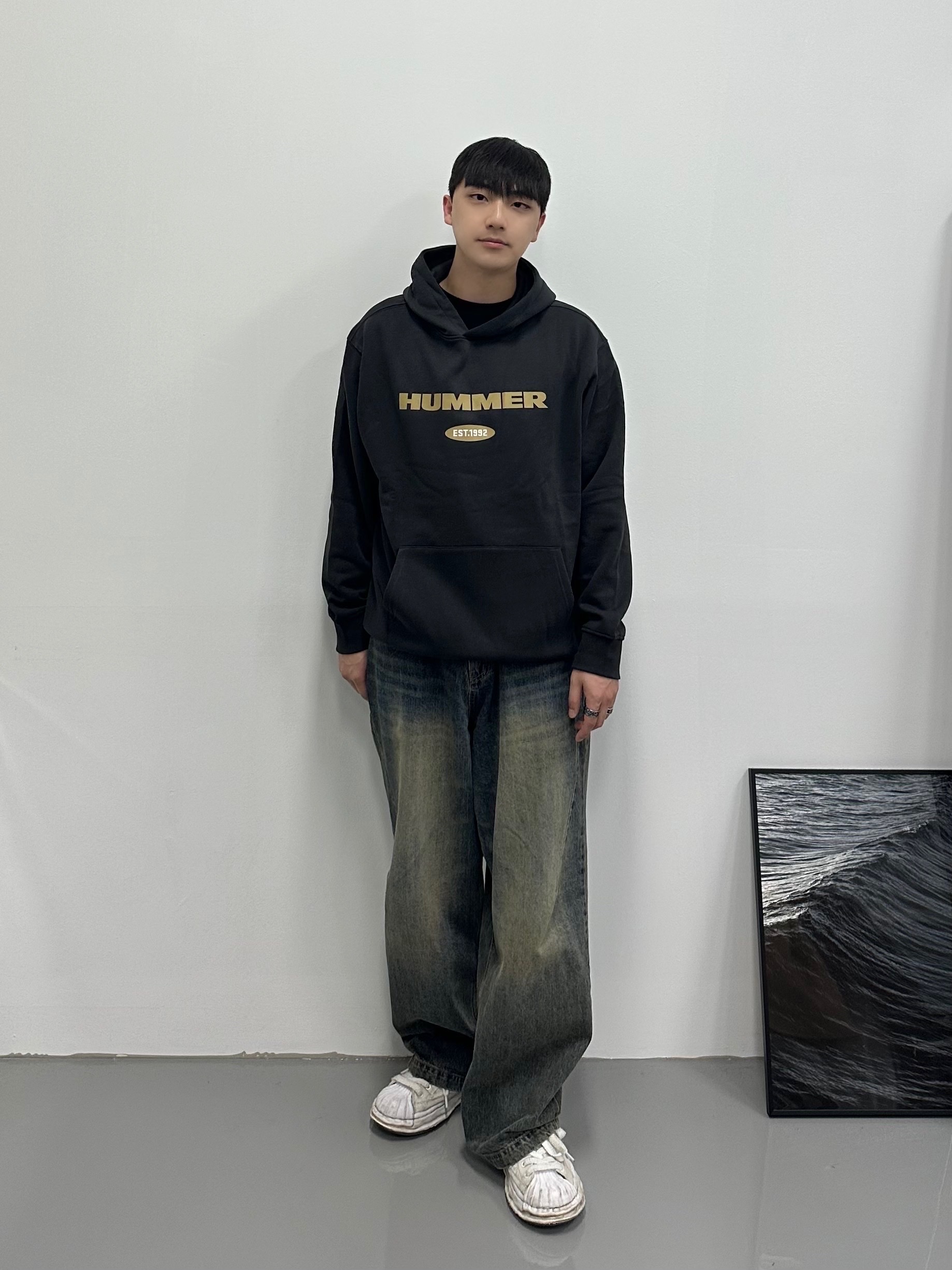 Maison Mihara Yasuhiro Blakey OG Sole Canvas Low-top Sneakers White 착용 스타일 - 1