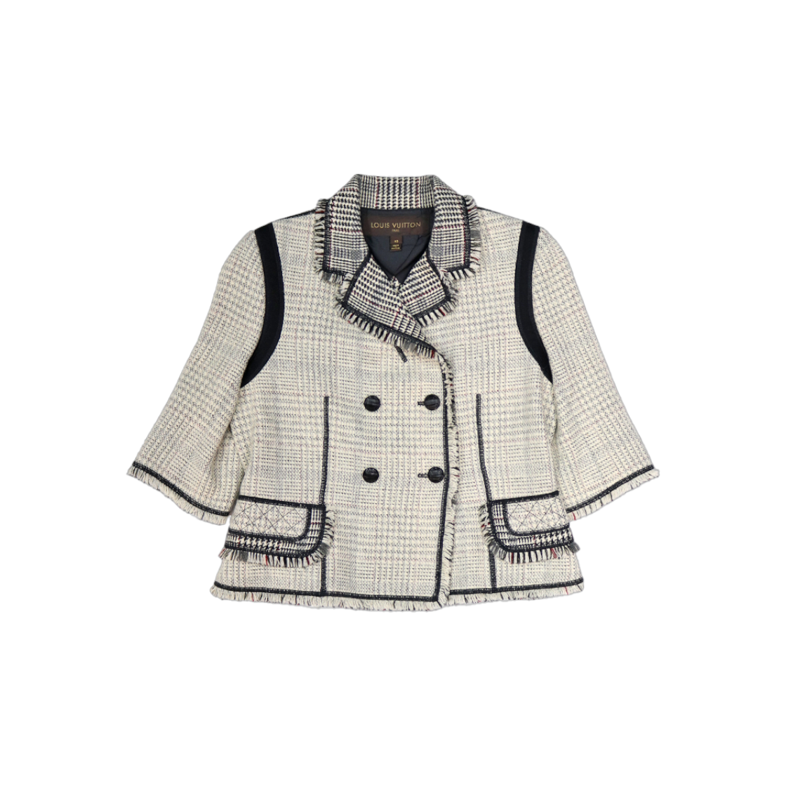 ITFG2C4HEKWF Louis Vuitton Fringe Wool Tweed Jacket A-C39691