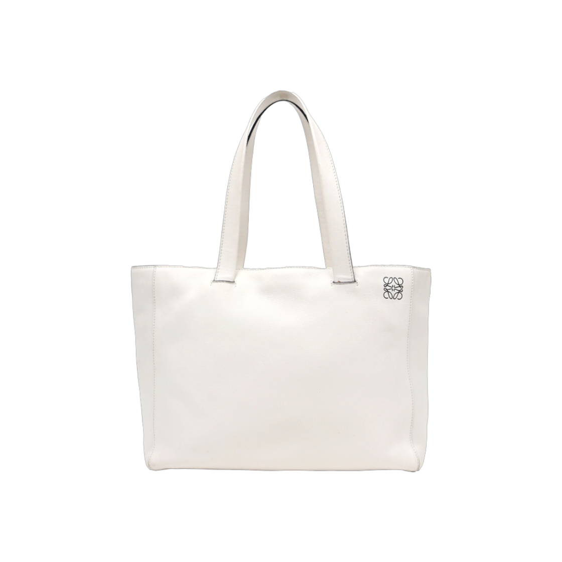 LOEWE Medium Pescador bag in raffia and calfskin Natural/White