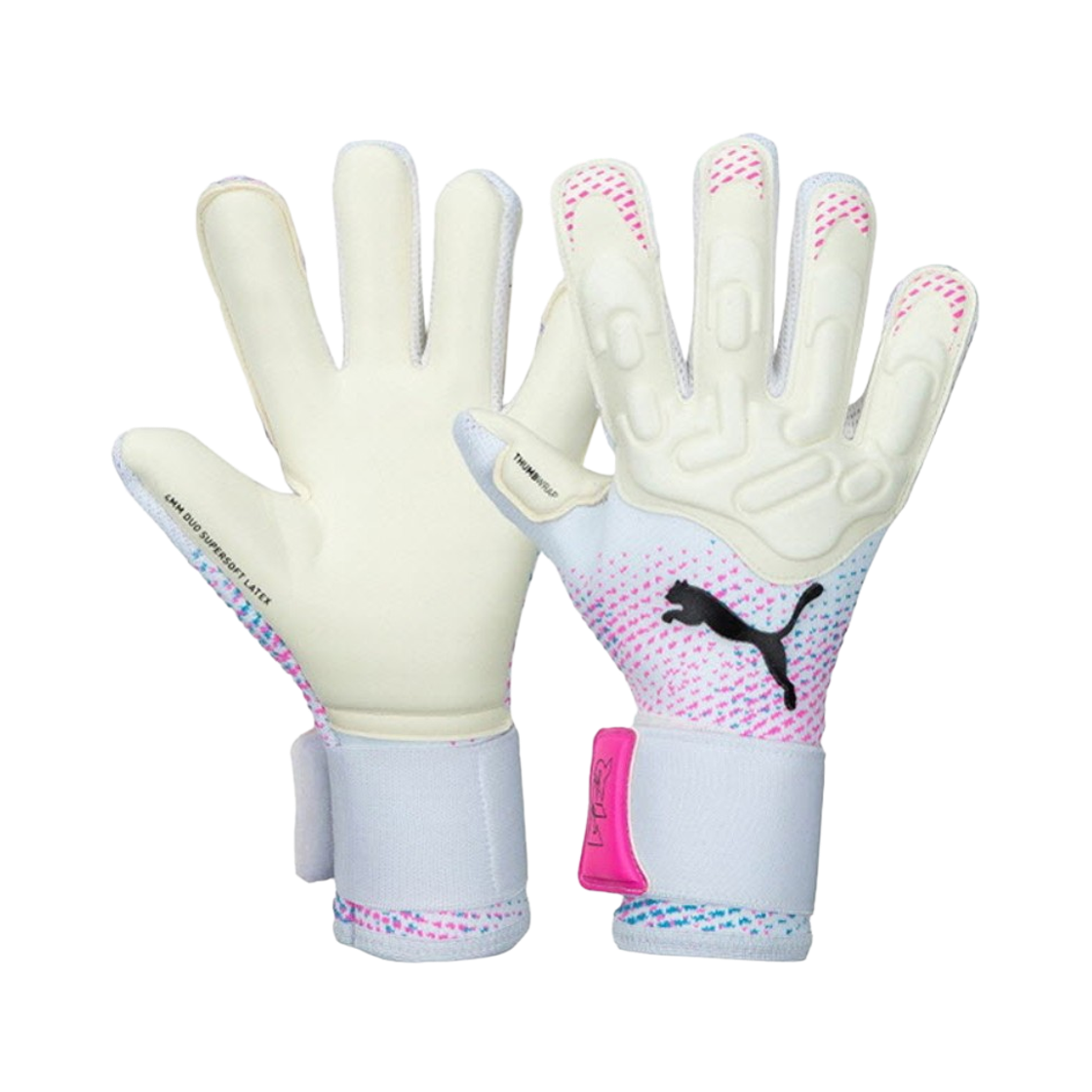 푸마 퓨쳐 프로 하이브리드 골키퍼 글러브 화이트 포이즌 핑크(Puma Future Pro Hybrid Goalkeeper Gloves White Poison Pink)