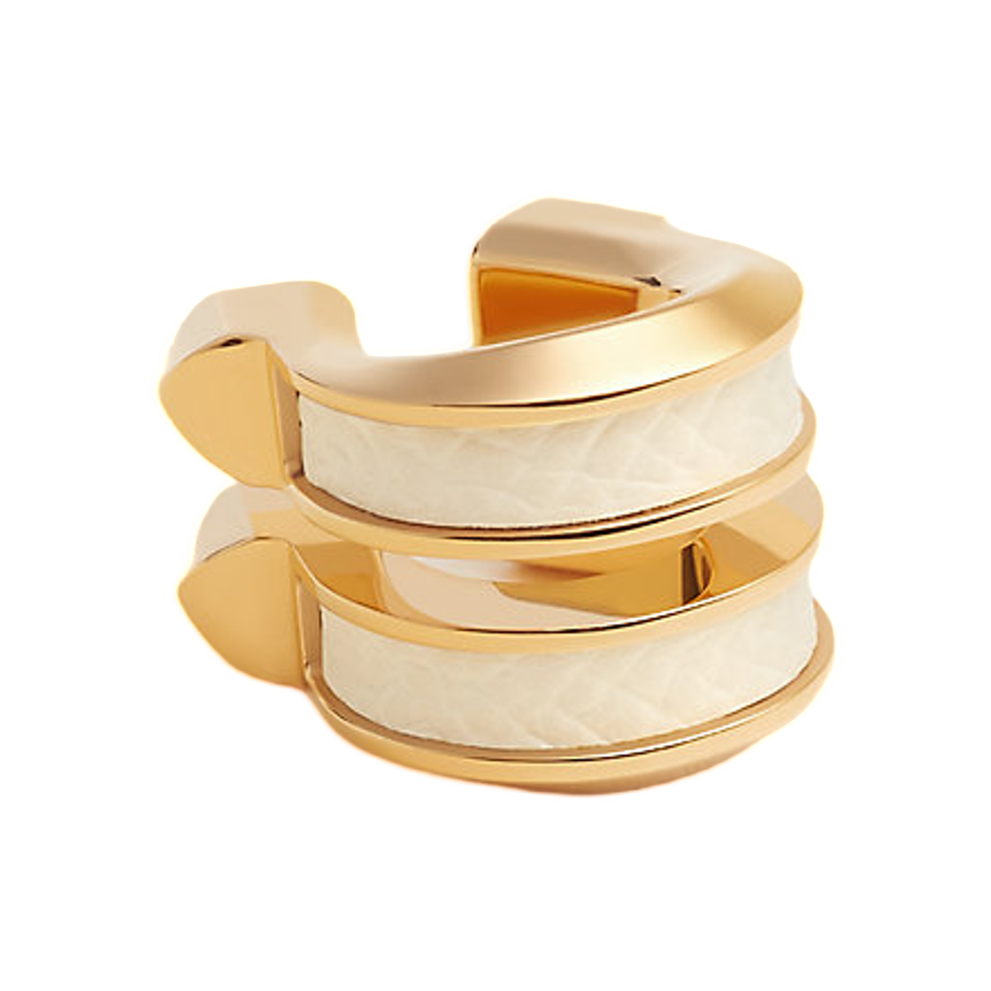 (W) 에르메스 벨트 이어커프 앱송 & 옐로우 골드 하드웨어 크레((W) Hermes Jockette Earcuff Epsom & Yellow Gold Craie)