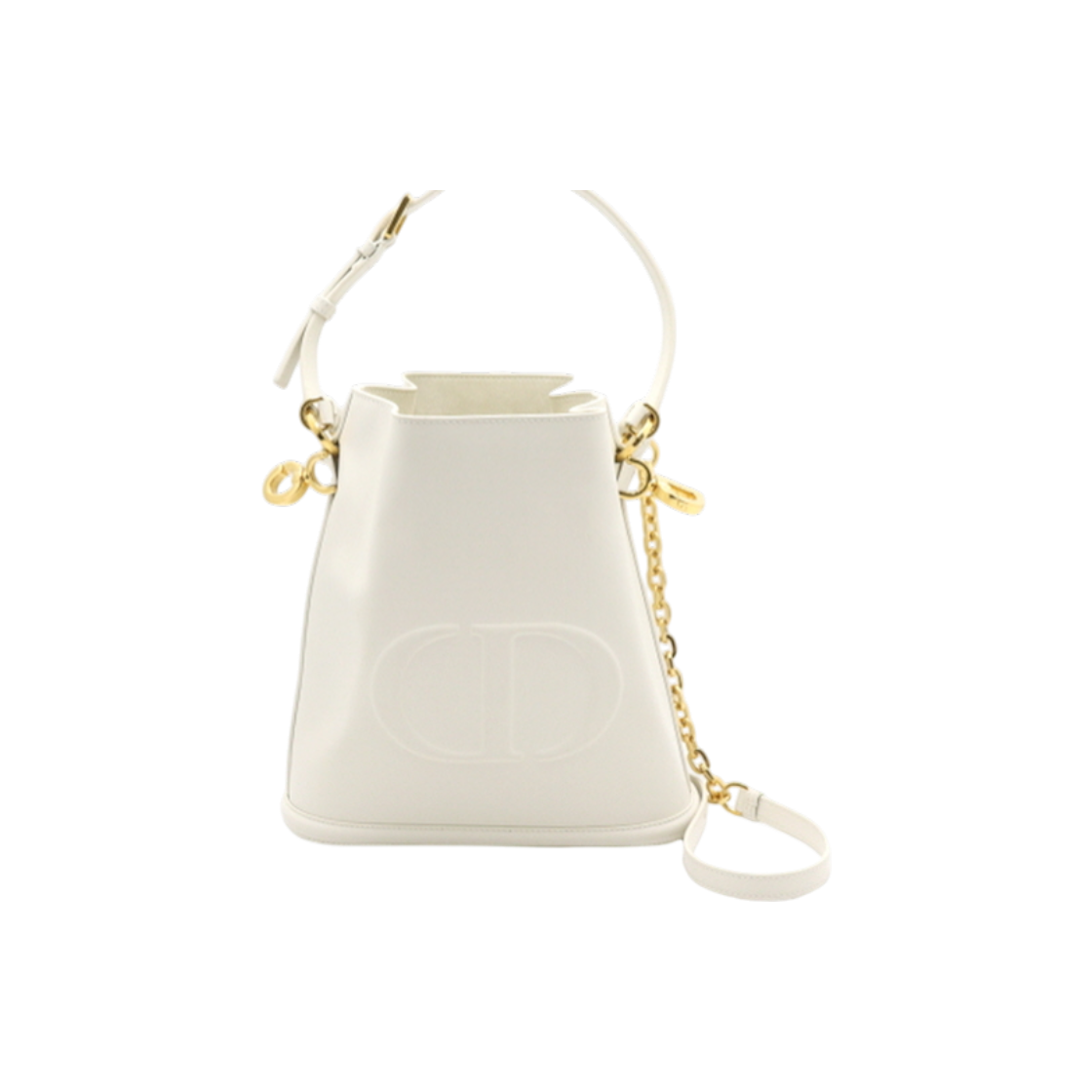 ITS2LEPRVEOQ Dior Latte CD Embossed Medium Bucket Tote & Shoulder Bag