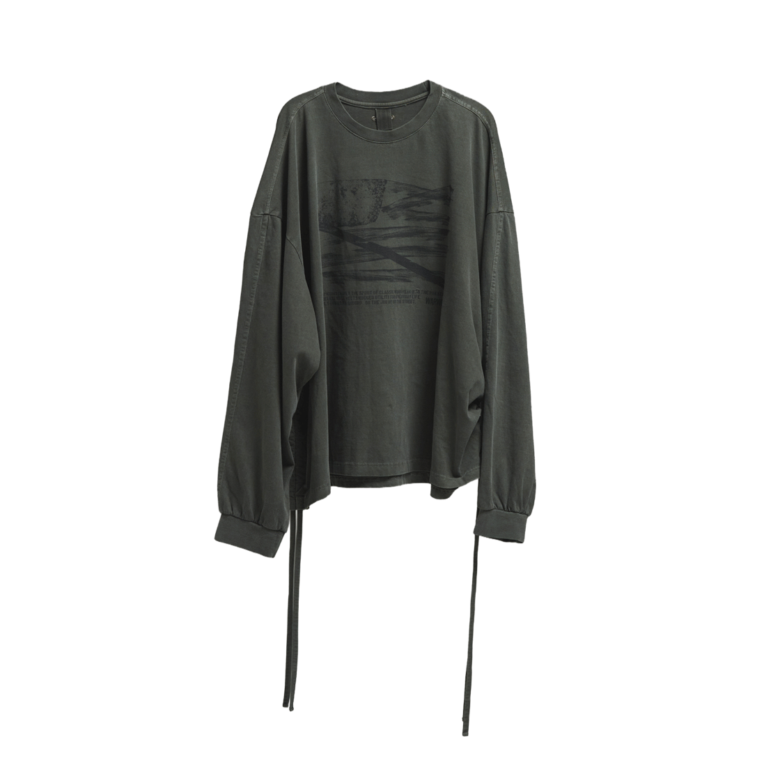 왑웍스 더블유피 밀리터리 셔링크롭 크루넥 카키