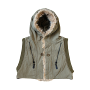 Kapital Herringbone Ring Coat Lining Hoodie Khaki