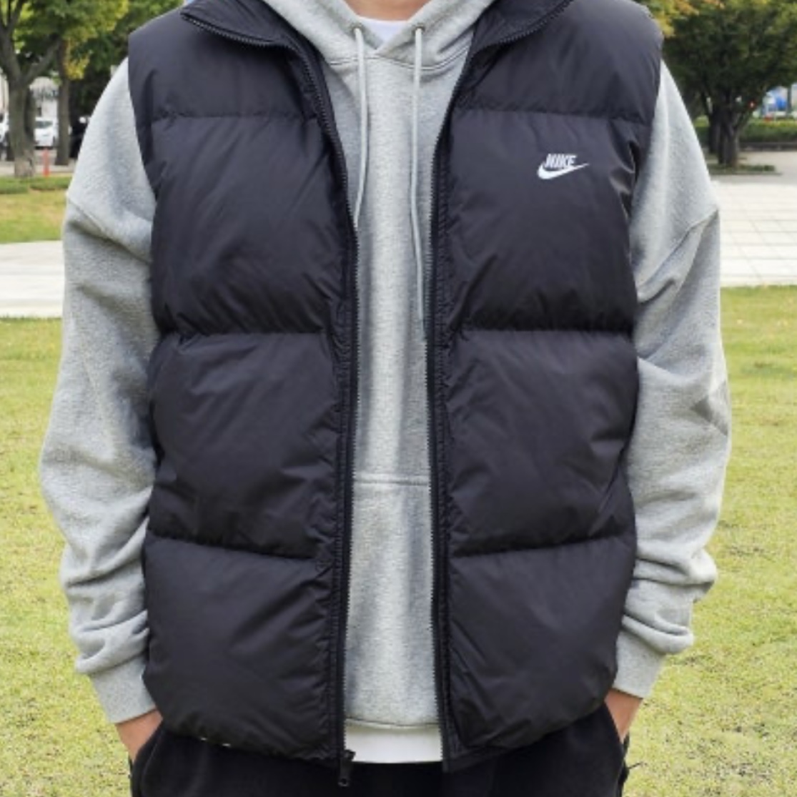 Nike NSW Club Primaloft Water-Repellent Puffer Vest Black - Asia 착용 스타일