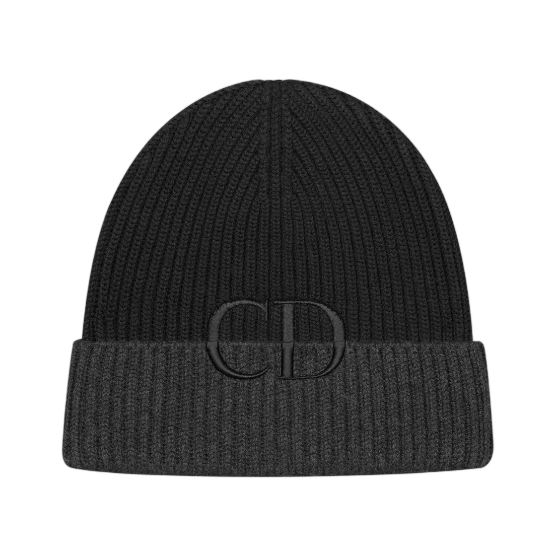 디올 CD 아이콘 비니 버진 울 니트 블랙 딥 그레이