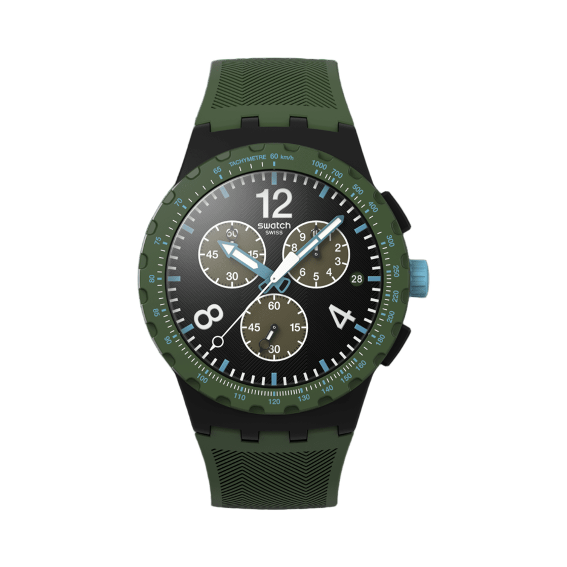 스와치 올리브 러시 42mm 쿼츠 매트 다크 그린(Swatch Olive Rush 42mm Quartz Matte Dark Green) - 1