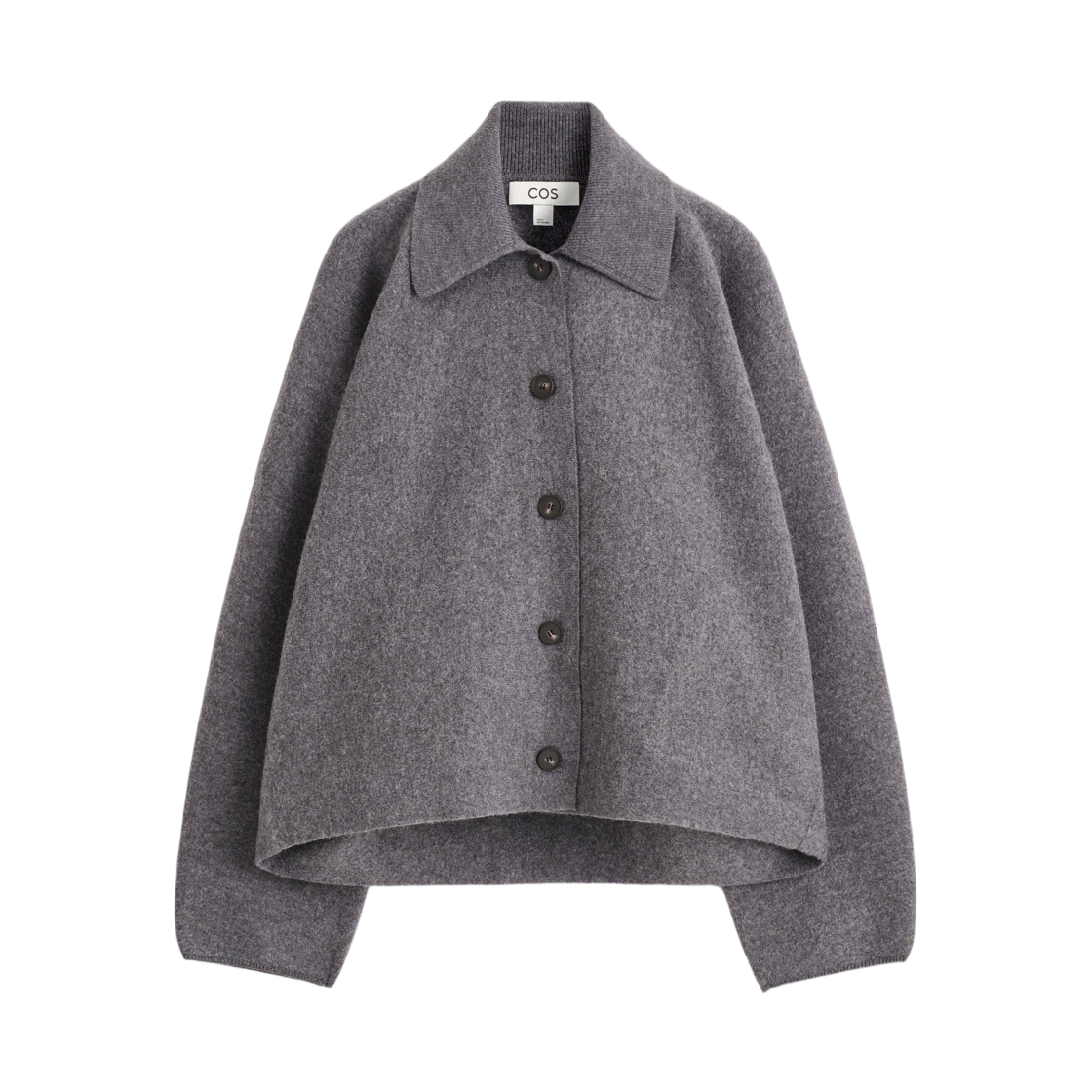 (W) 코스 스컬프티드 메리노 울 자켓 그레이 멜란지((W) COS Sculpted Merino Wool Jacket Grey Melange)