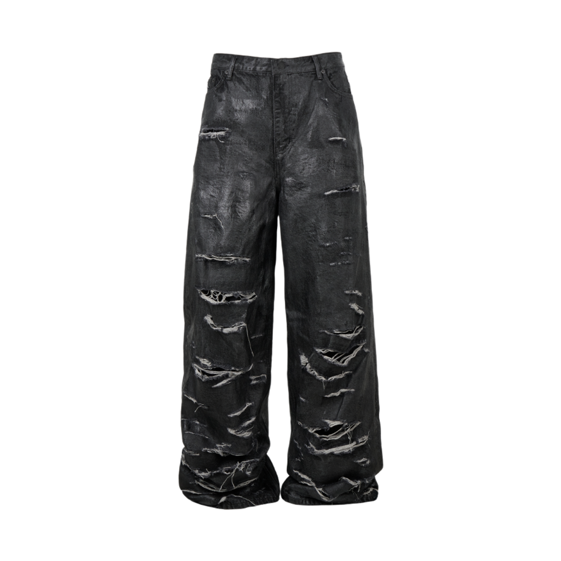 에모스탠스클럽 멀티 디스트레스드 코팅진 블랙(emostanceclub Multi Distressed Coating Jeans Black)