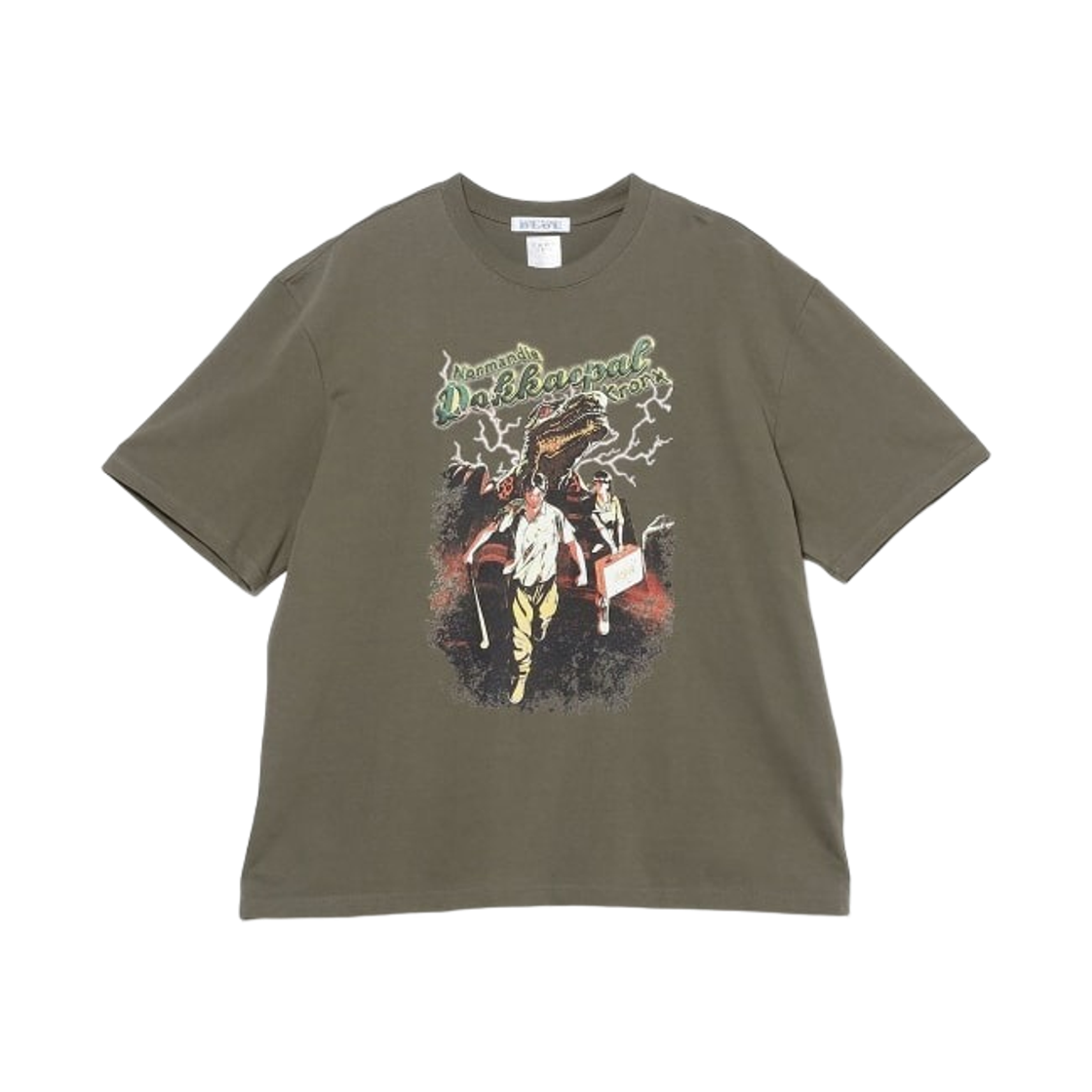 나무13 x 침착맨 컬러 티셔츠 독깨팔 카키(Tree 13 x ChimChakMan Color T-Shirt Dokkaepal Khaki)