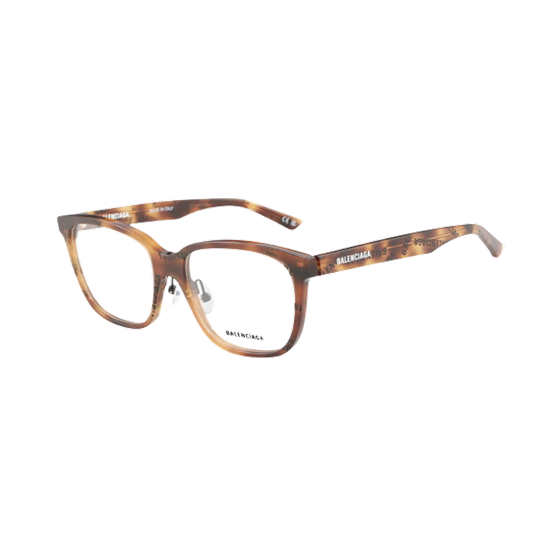 BB0078O008 Balenciaga Rectangular Square Eyeglasses Havana