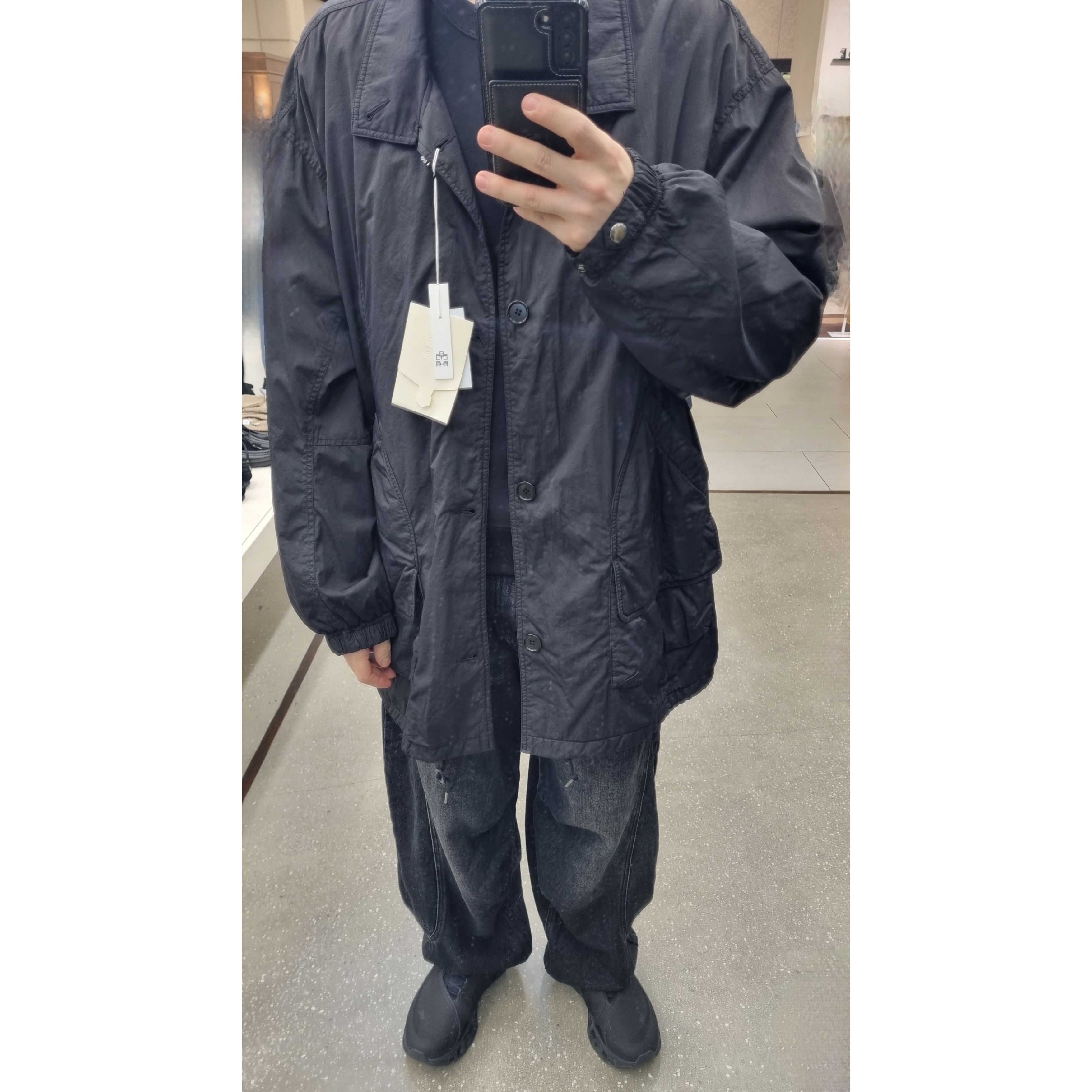 On Running x Post Archive Faction (Paf) Cloudmonster 2 Black Magnet 착용 스타일 - 1