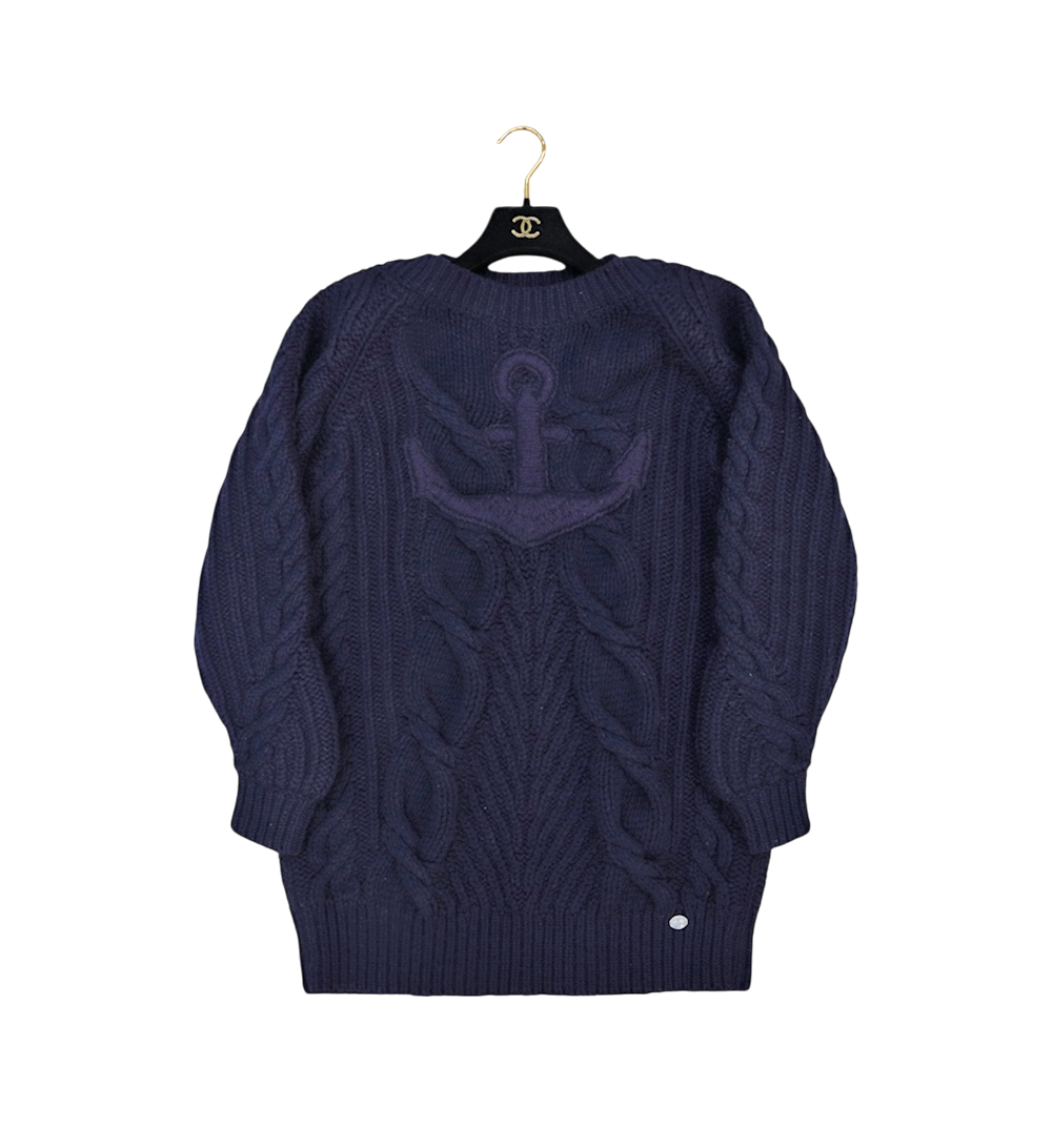 ITRJFHE8JUPM Chanel Navy Knit Dress A-C34127