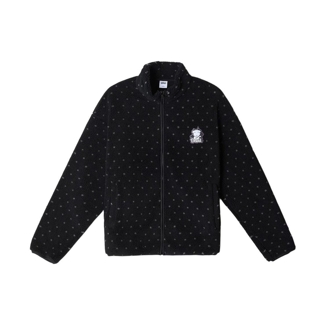 스파오 x 가나디 천사와 악마 덤블 플리스 블랙(Spao x Ganadi Angels and Devils Dumble Fleece Black)