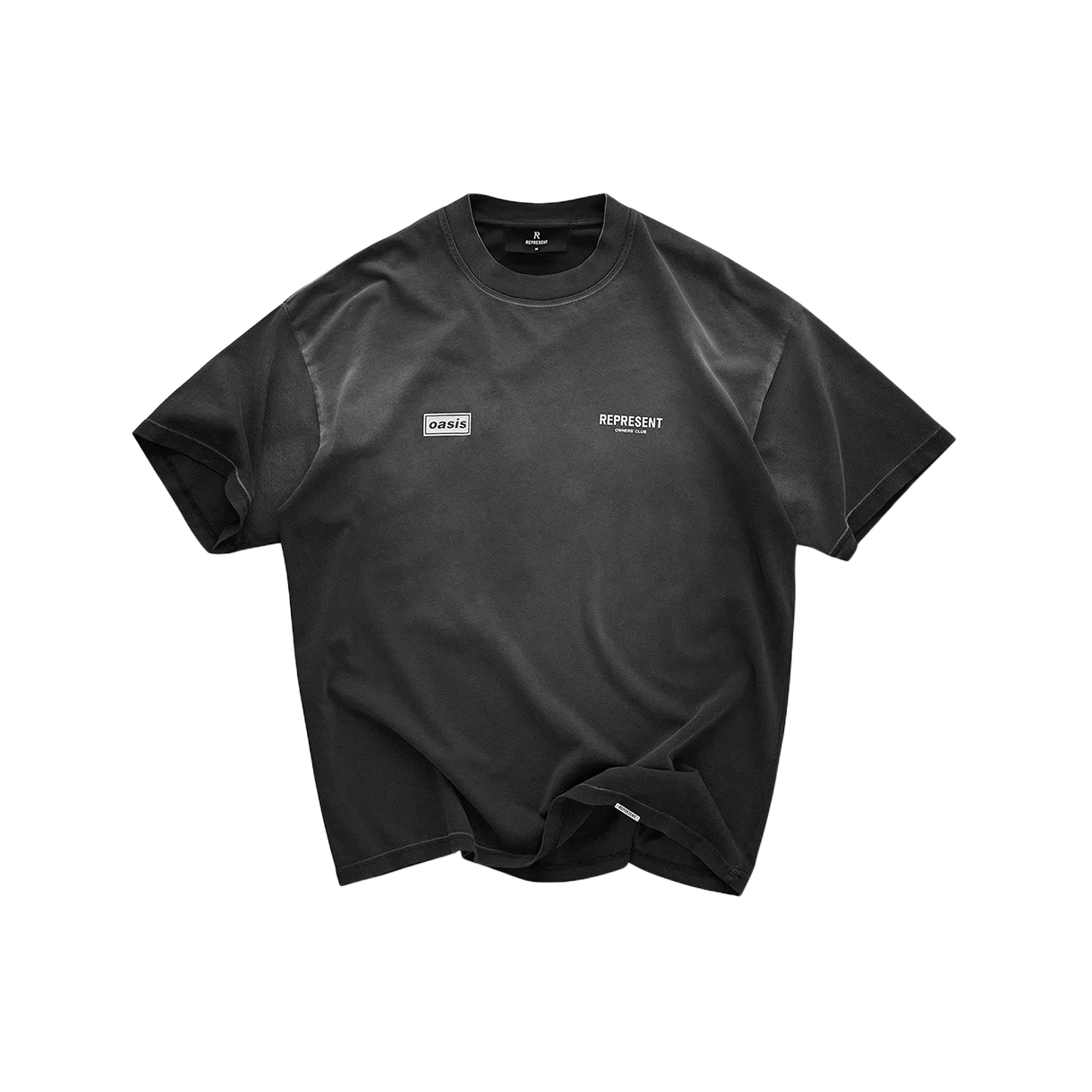 리프레젠트 오아시스 오너스 클럽 티셔츠 스테인드 블랙 - 25FW(Represent Oasis Owners Club T-Shirt Stained Black - 25FW)