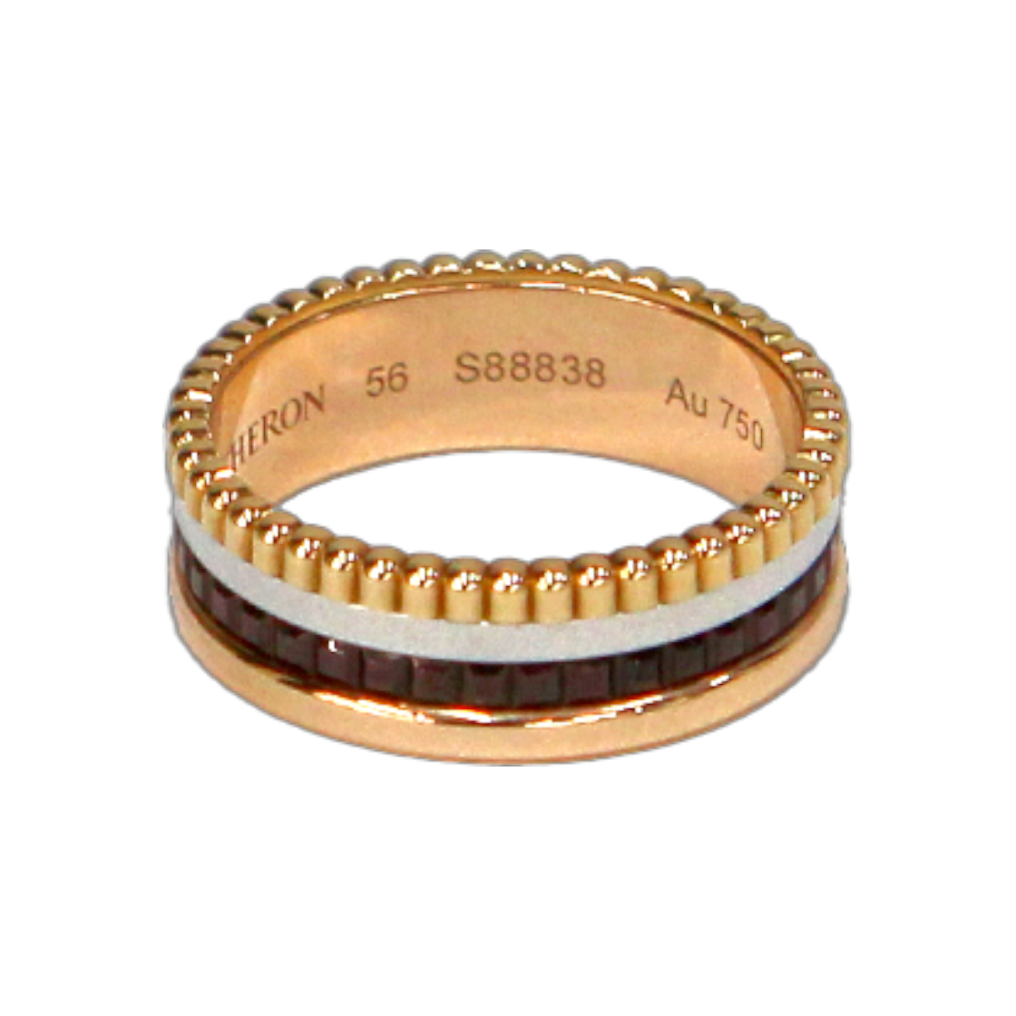 ITGPSHS49N6W Boucheron Quattro 4-Band Ring in 18K Rose Gold, Size 16, C-B38797