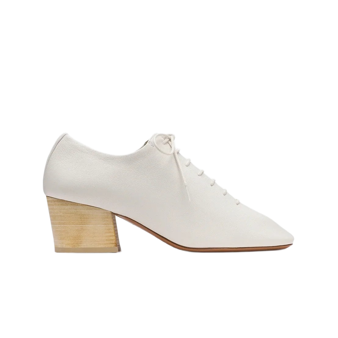(W) 르메르 수리 클래식 더비 55 워시드 나파 램스킨 화이트 - 25FW((W) Lemaire Souris Classic Derbies 55 Washed Nappa Lambskin White -25FW)