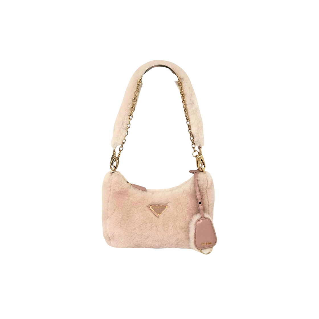 IT6V4RK2UVPQ Prada Shearling Shoulder Bag