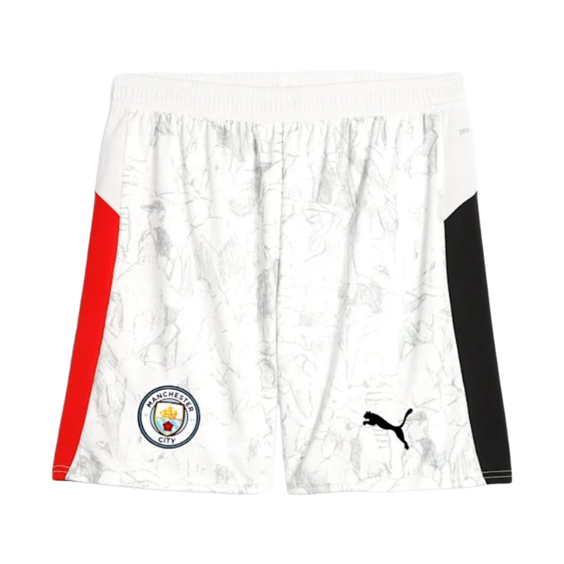 푸마 x 키드슈퍼 맨체스터 시티 쇼츠 화이트 블랙 (논 마킹 버전)(Puma x KidSuper Manchester City Shorts White Black (Non Marking Ver.))