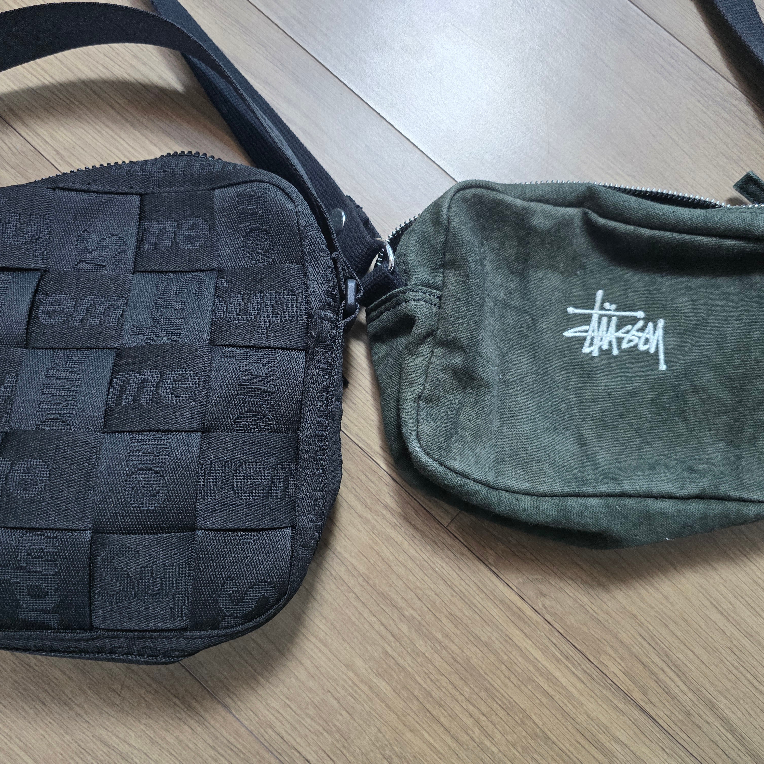 Supreme x Martine Rose Mini Duffle Bag Black - 24FW, Supreme Woven Shoulder Bag Black - 24SS 착용 스타일 - 4