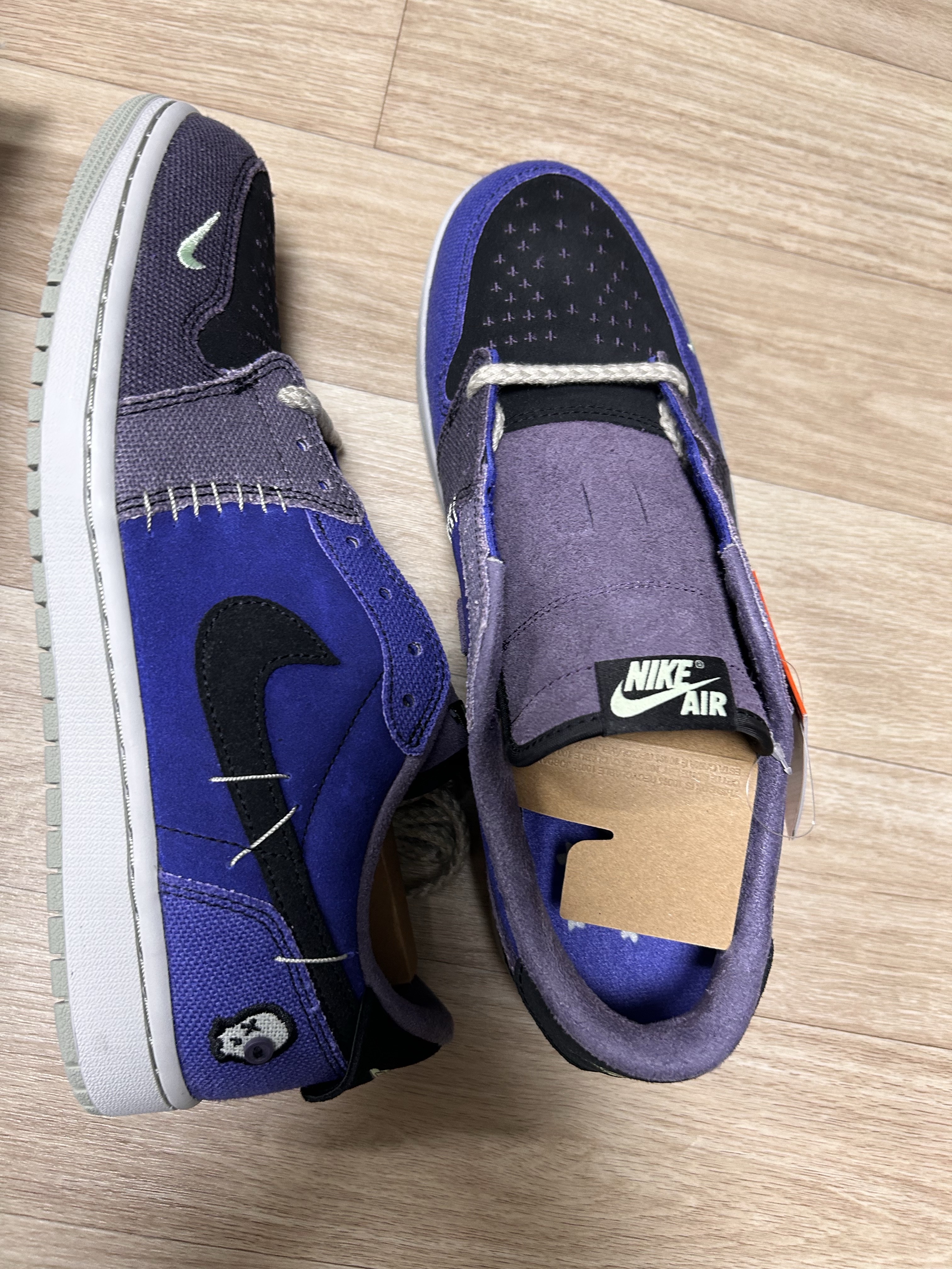 Jordan 1 x Zion Williamson Retro Low OG Regency Purple and Dark Raisin 착용 스타일