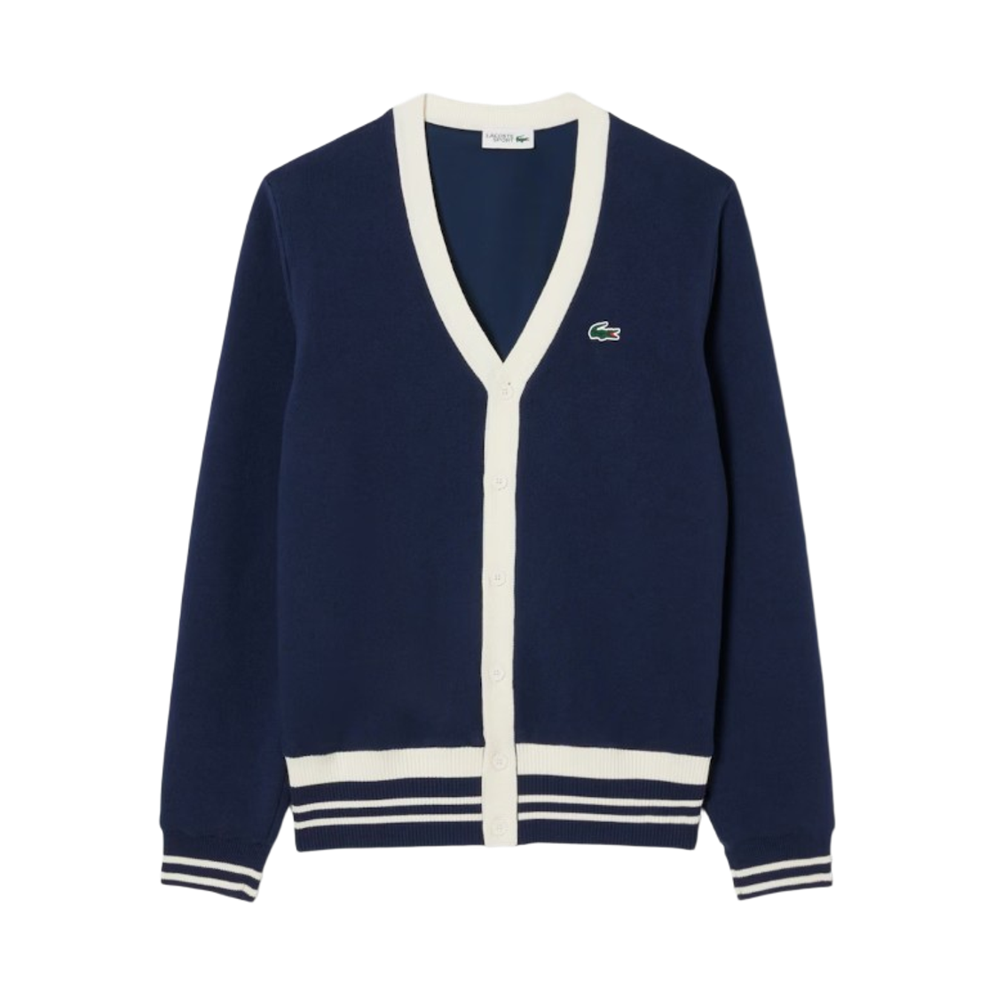 AH7725-55N-HHW Lacoste Golf Tipping Windproof Cardigan Navy