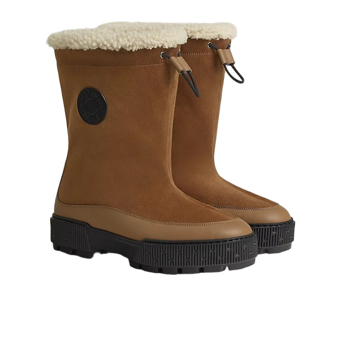 (W) 에르메스 저니 앵클 부츠 스웨이드 카프스킨 & 브룬 퓨메((W) Hermes Journey Ankle Boots Suede Calfskin & Brun Fume) - 1