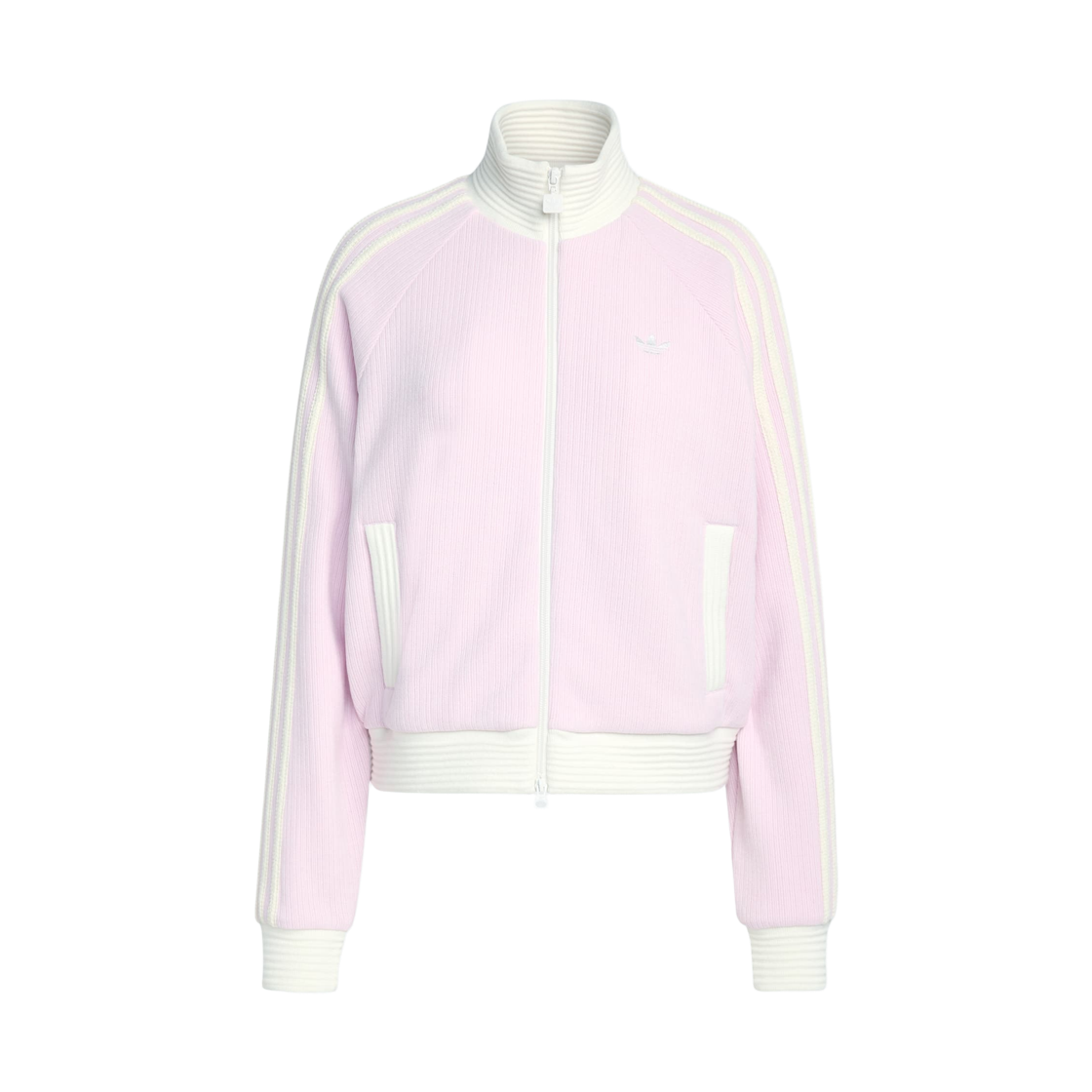 (W) 아디다스 벨루어 니트 트랙 탑 클리어 핑크 - KR 사이즈((W) Adidas Velour Knit Track Top Clear Pink - KR Sizing)