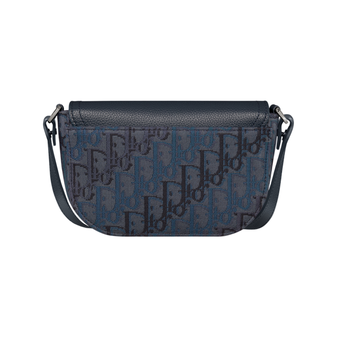 디올 미니 새들 메신저 백 플랩 디올 오블리크 트리오 자카드 & 그레인드 카프스킨 딥 블루 딥 블루(Dior Mini Saddle Messenger Bag with Flap Dior Oblique Trio Jacquard & Grained Calfskin Deep Blue Deep Blue) - 3