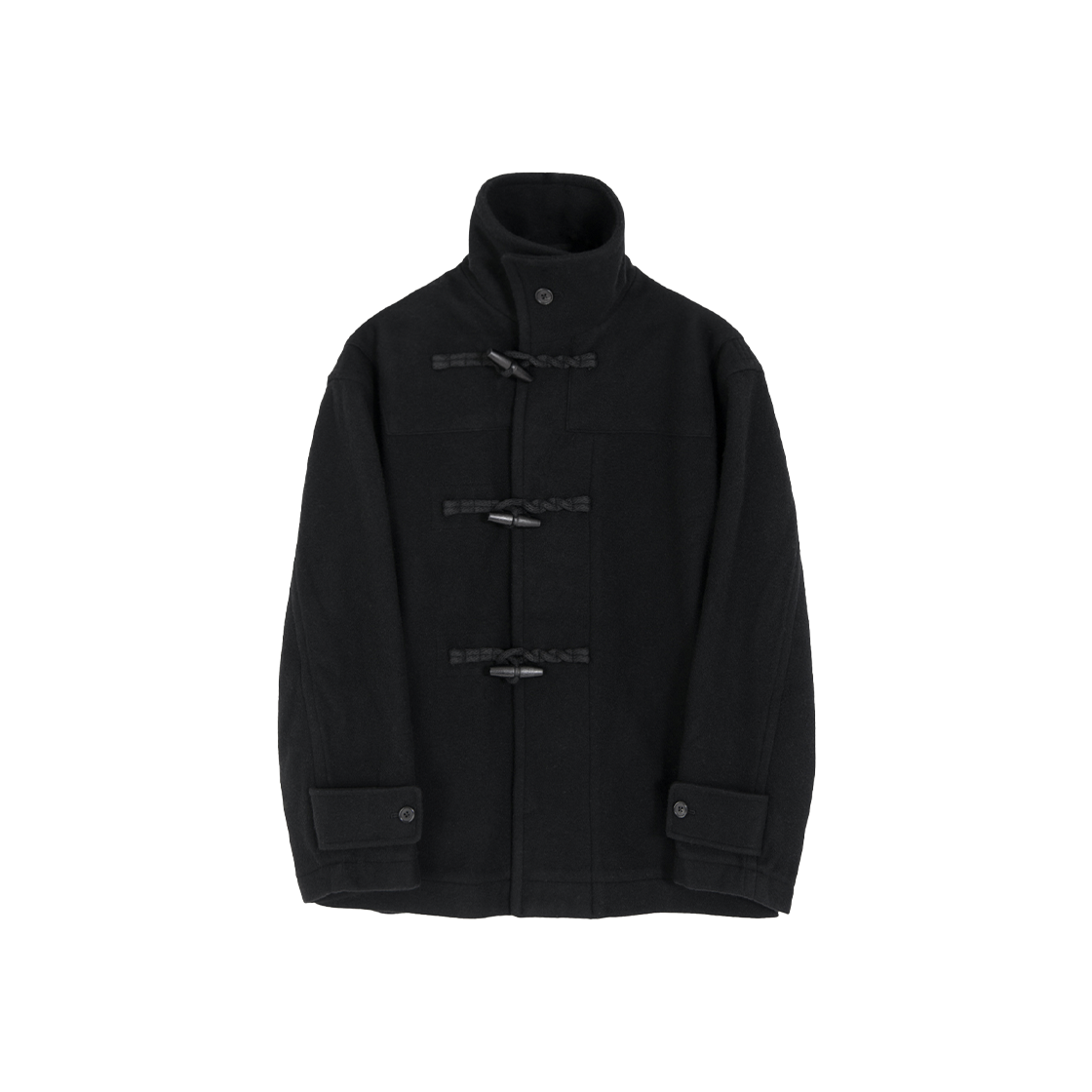 BY252CTDFC001BK BROWNYARD Pure Wool Stand Collar Duffle Coat Black