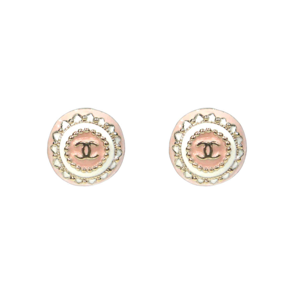 샤넬 핑크 라운드 CC 귀걸이 A-B37736(Chanel Pink Round CC Earrings A-B37736) - 1