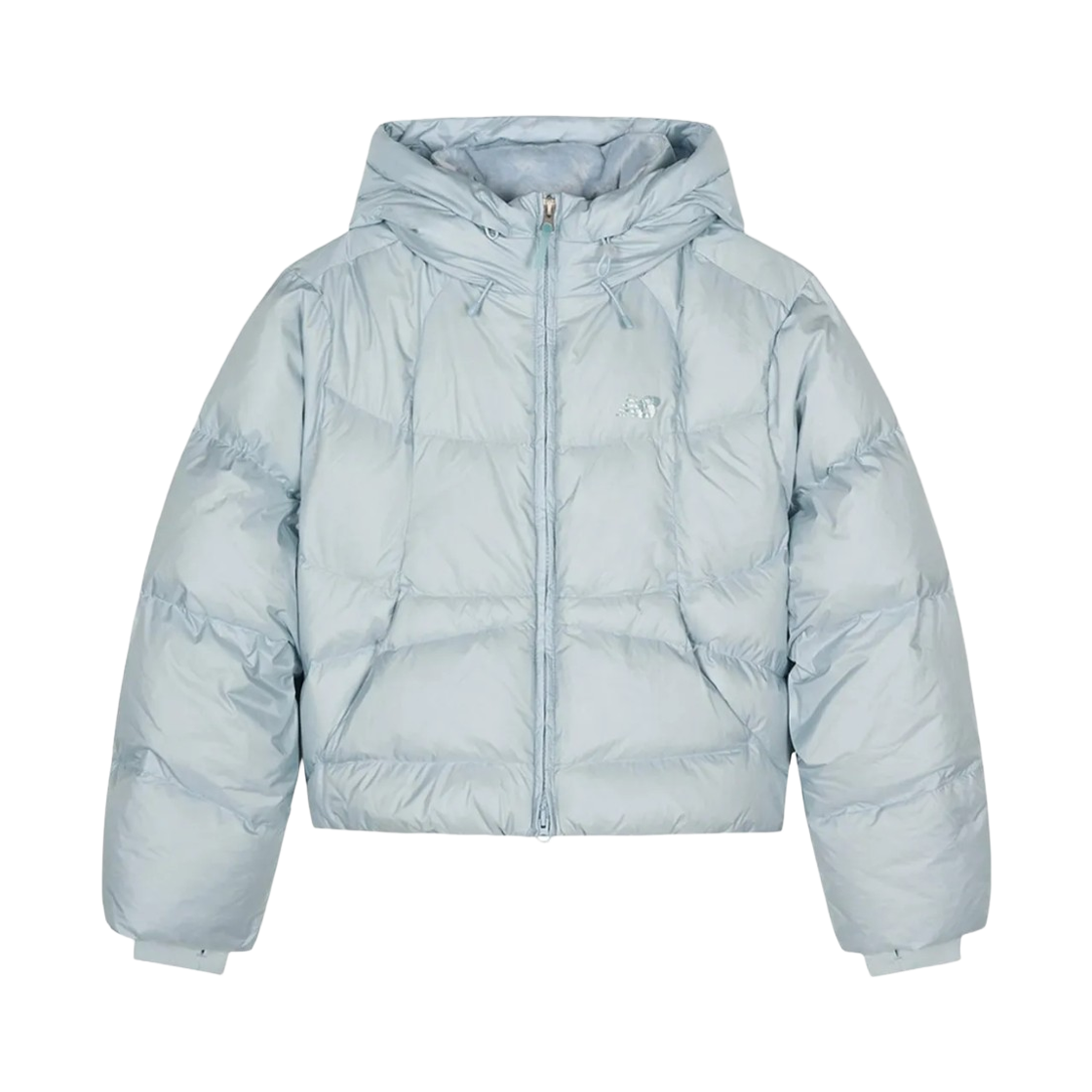 NBNPF4W072-51 (W) New Balance Flying Hooded Short Down Jacket Light Blue