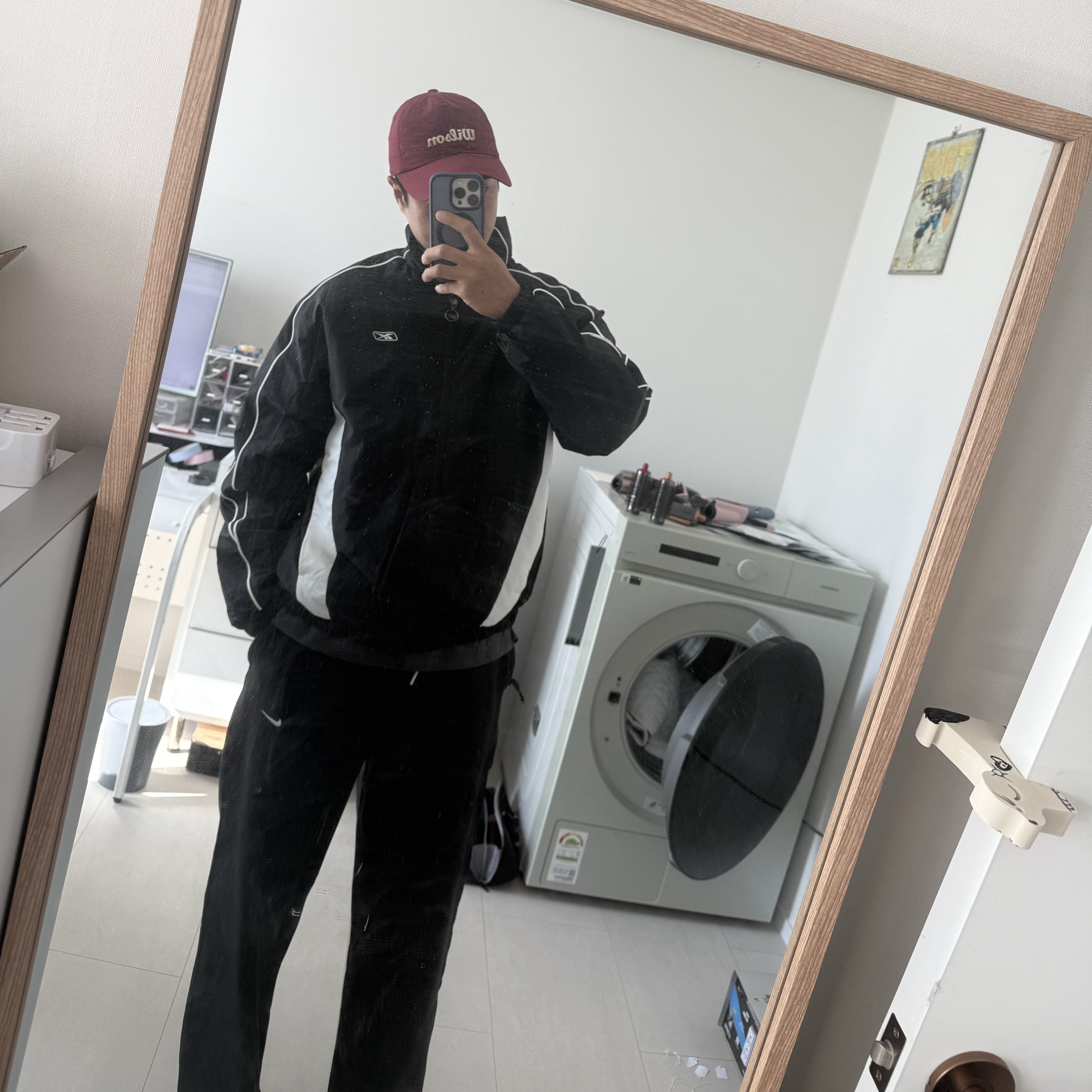 Nike NSW Swoosh Open Hem Fleece Pants Black - Asia, Reebok Premier Track Padded Jacket Black 착용 스타일 - 1