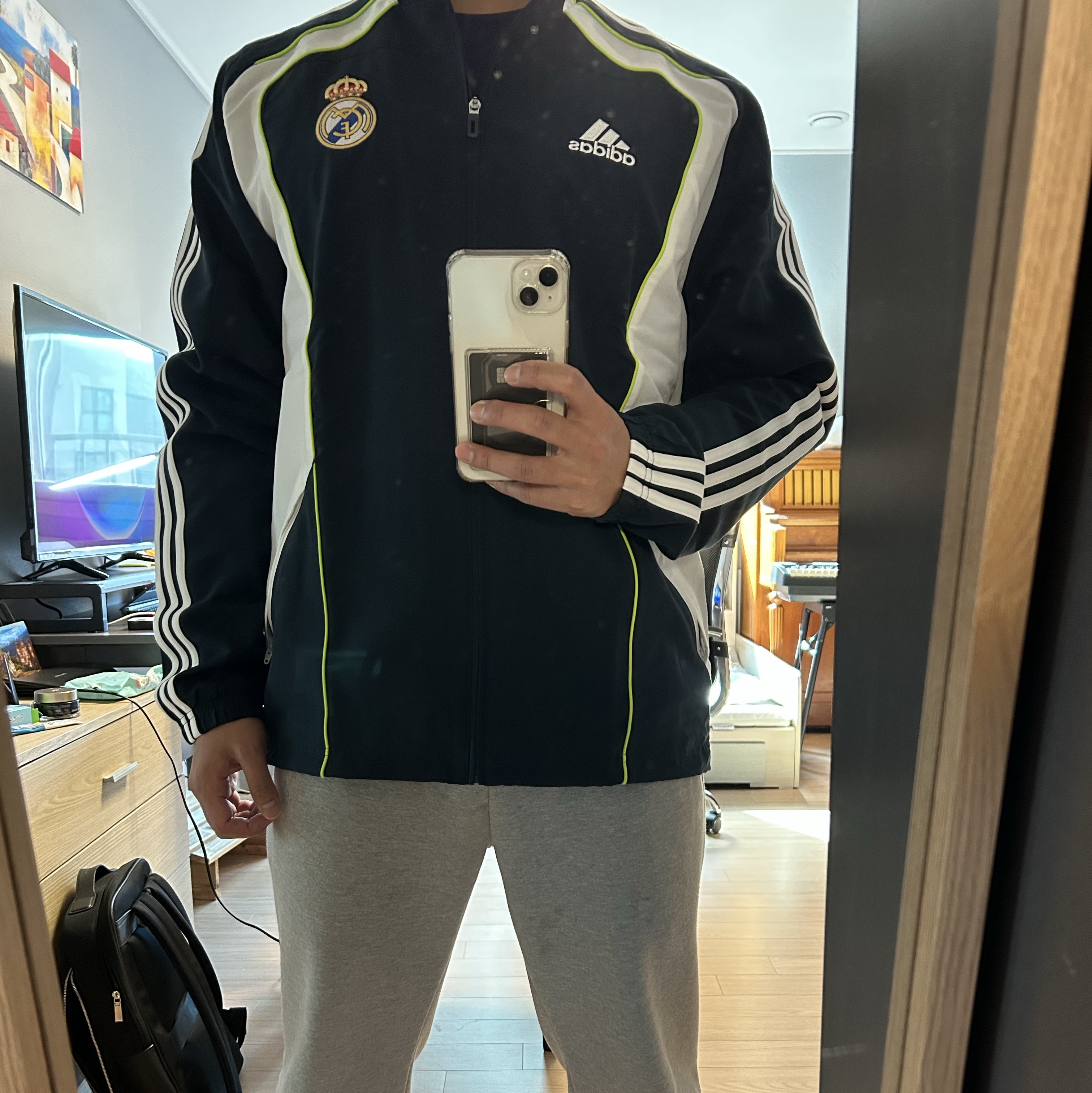 Adidas Real Madrid UBP Track Top Night Navy - KR Sizing 착용 스타일