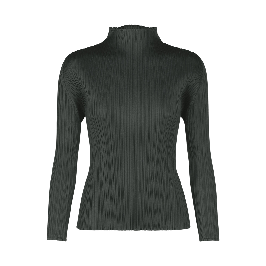 PP53-JK151-17 (W) Pleats Please Issey Miyake MC November High Neck Top Charcoal