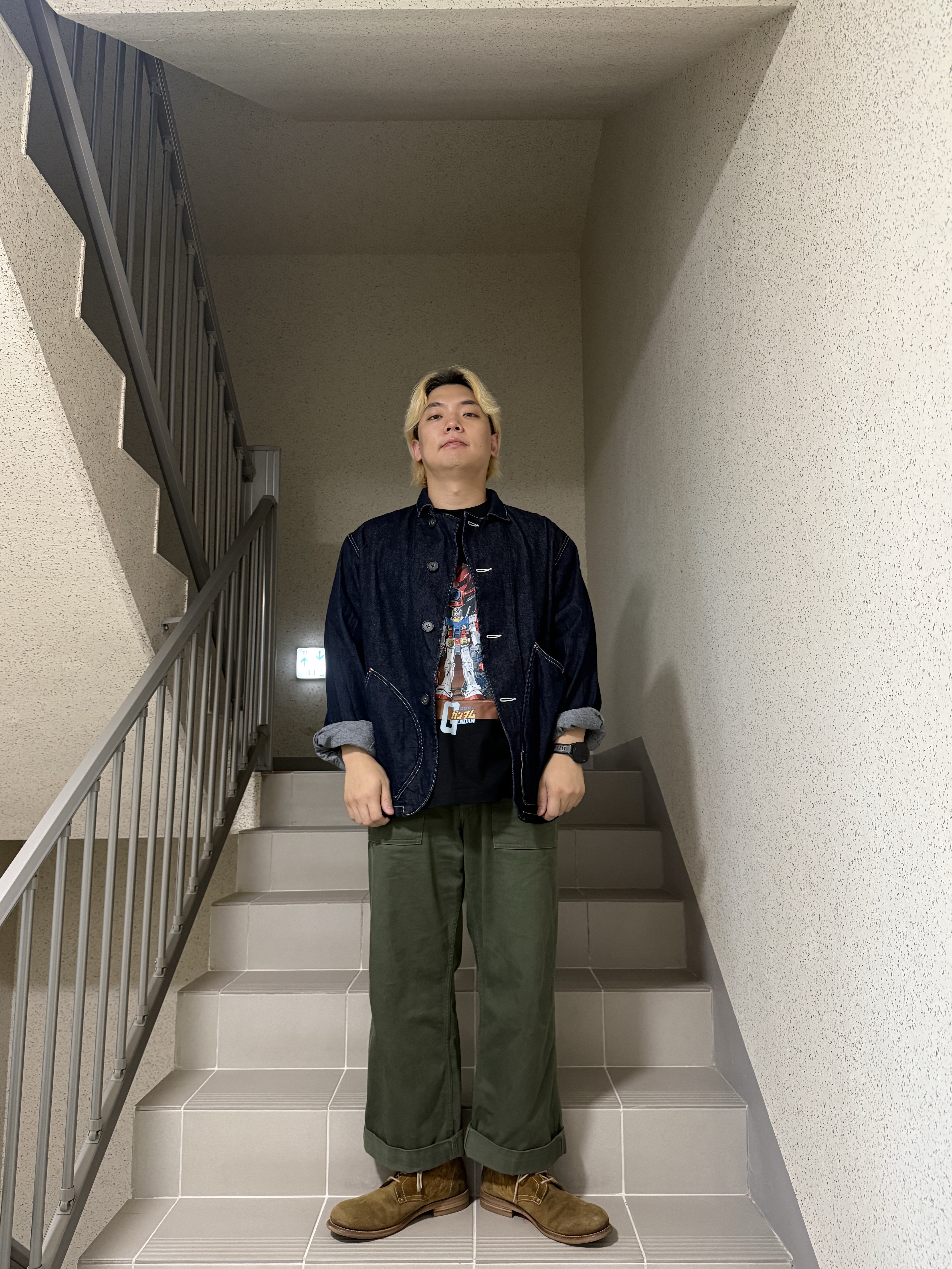 Kapital 11.5 oz. Denim & 8 oz. Denim Apple Man Coverall Indigo 착용 스타일 - 3