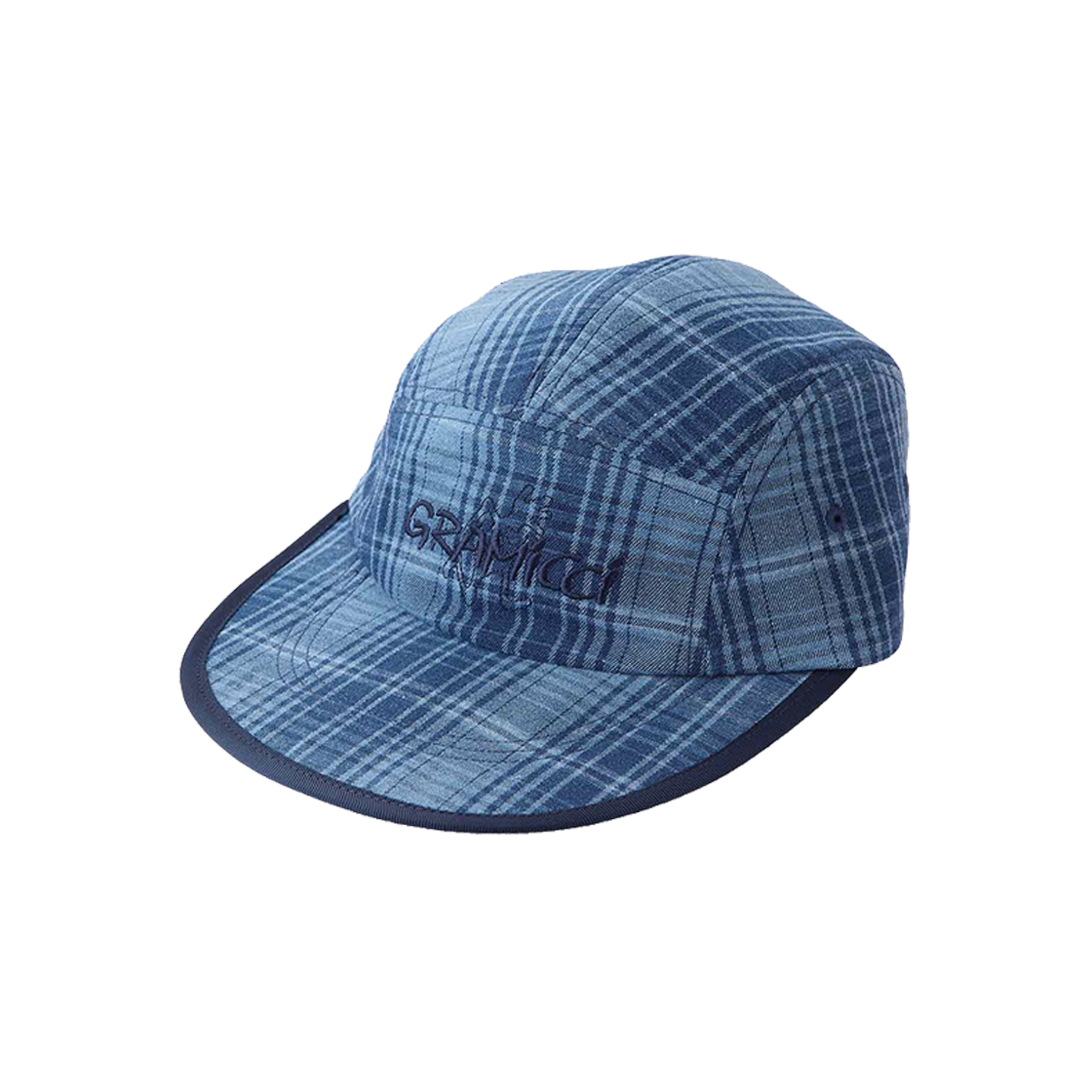 GRA252XCP01 Gramicci Long Bill Cap Indigo Checkered Plaid
