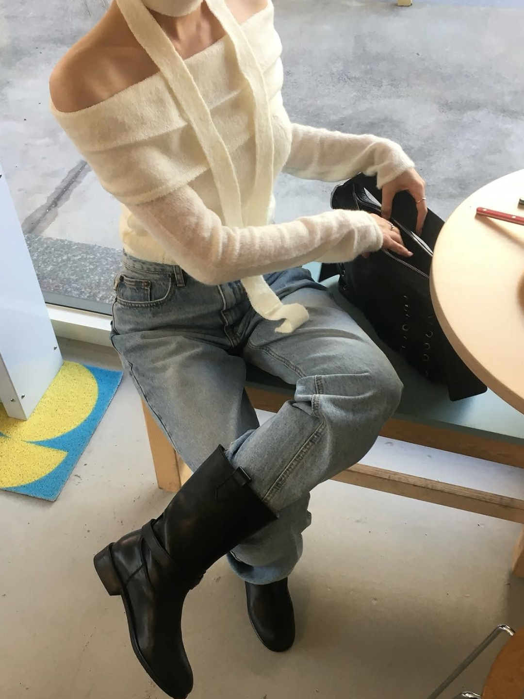 Enor Women Pure Eco Fur Coat Beige, Roughneck Washed leather mustang jacket 착용 스타일 - 4